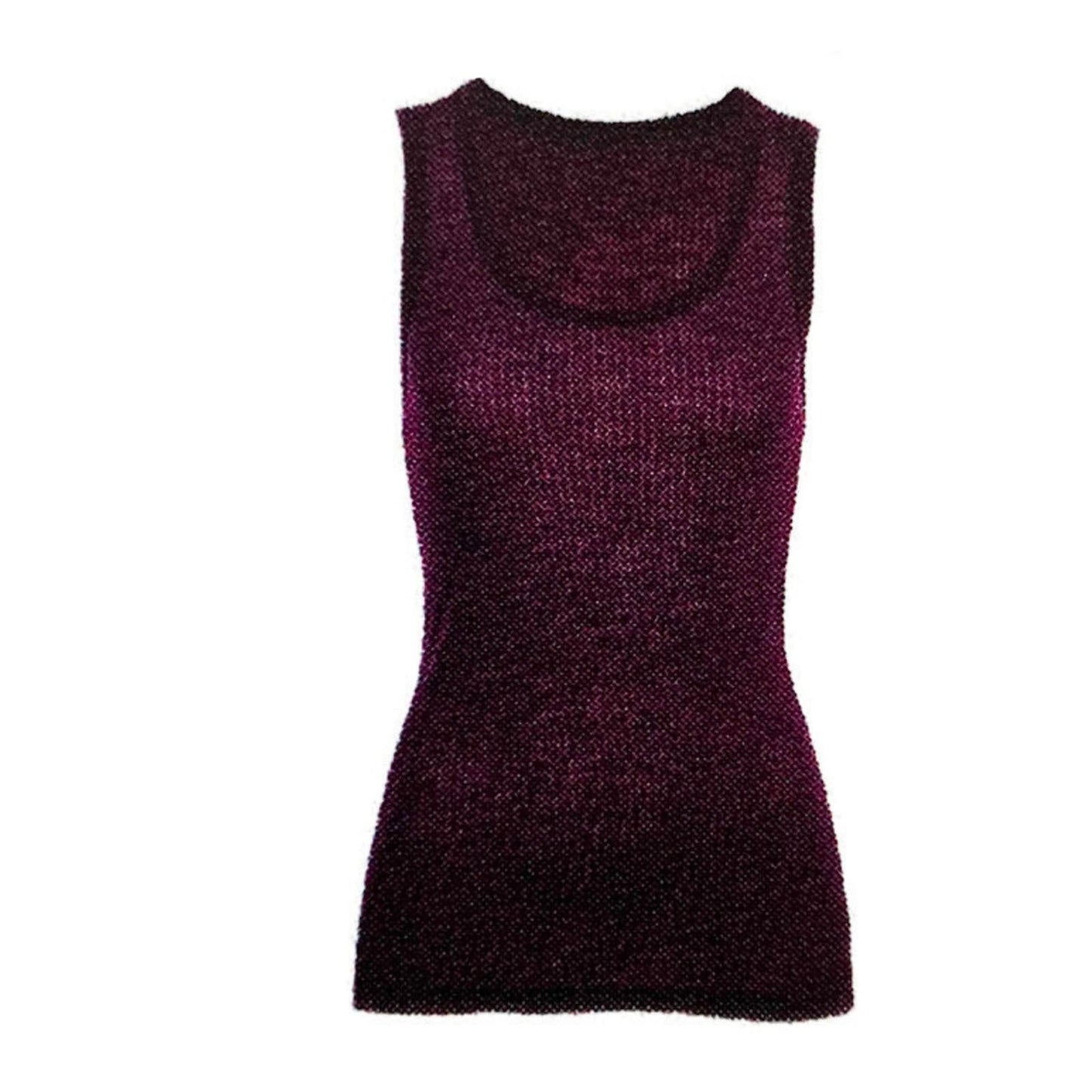 MERINO SKINS Wool Blend Ladies Verona V-Neck Tee Thermal Top Tank - Amaranth-0