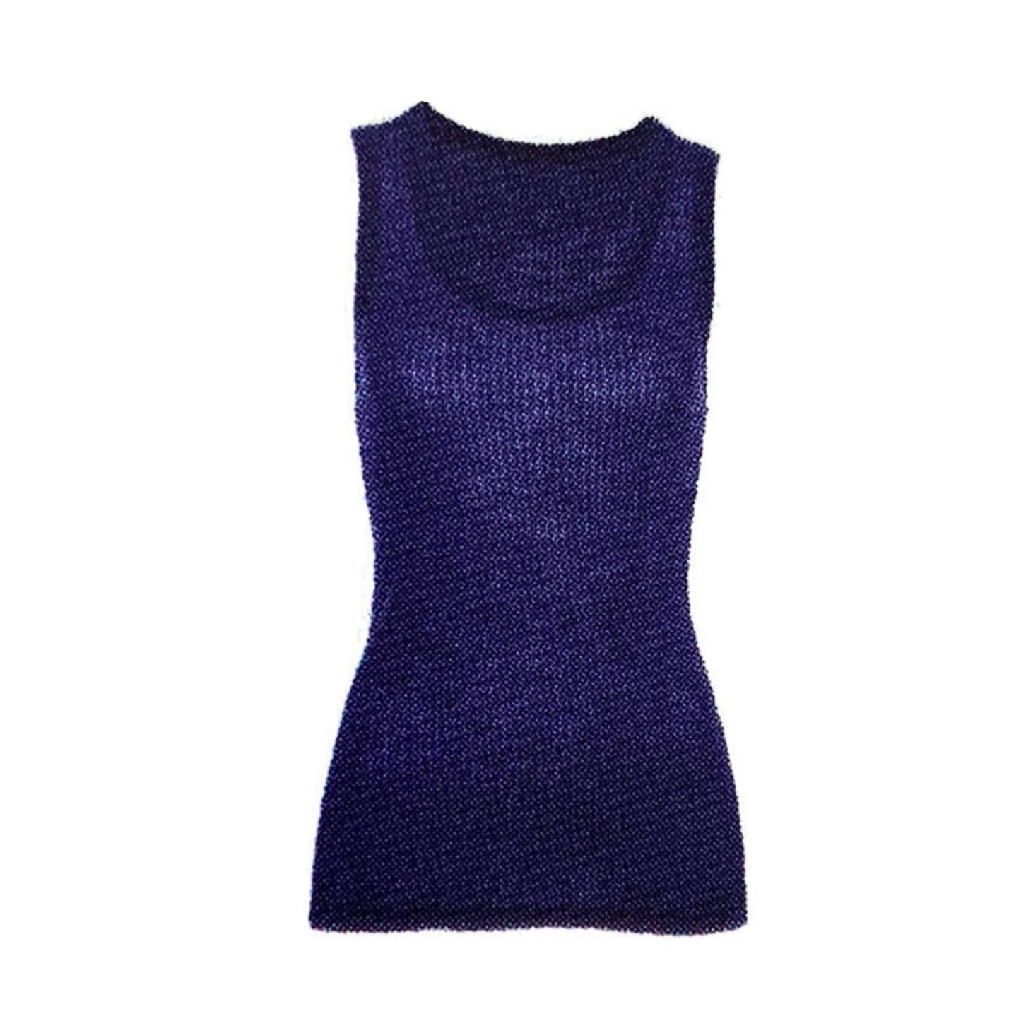 MERINO SKINS Wool Blend Ladies Verona V-Neck Tee Thermal Top Tank - French Navy-0