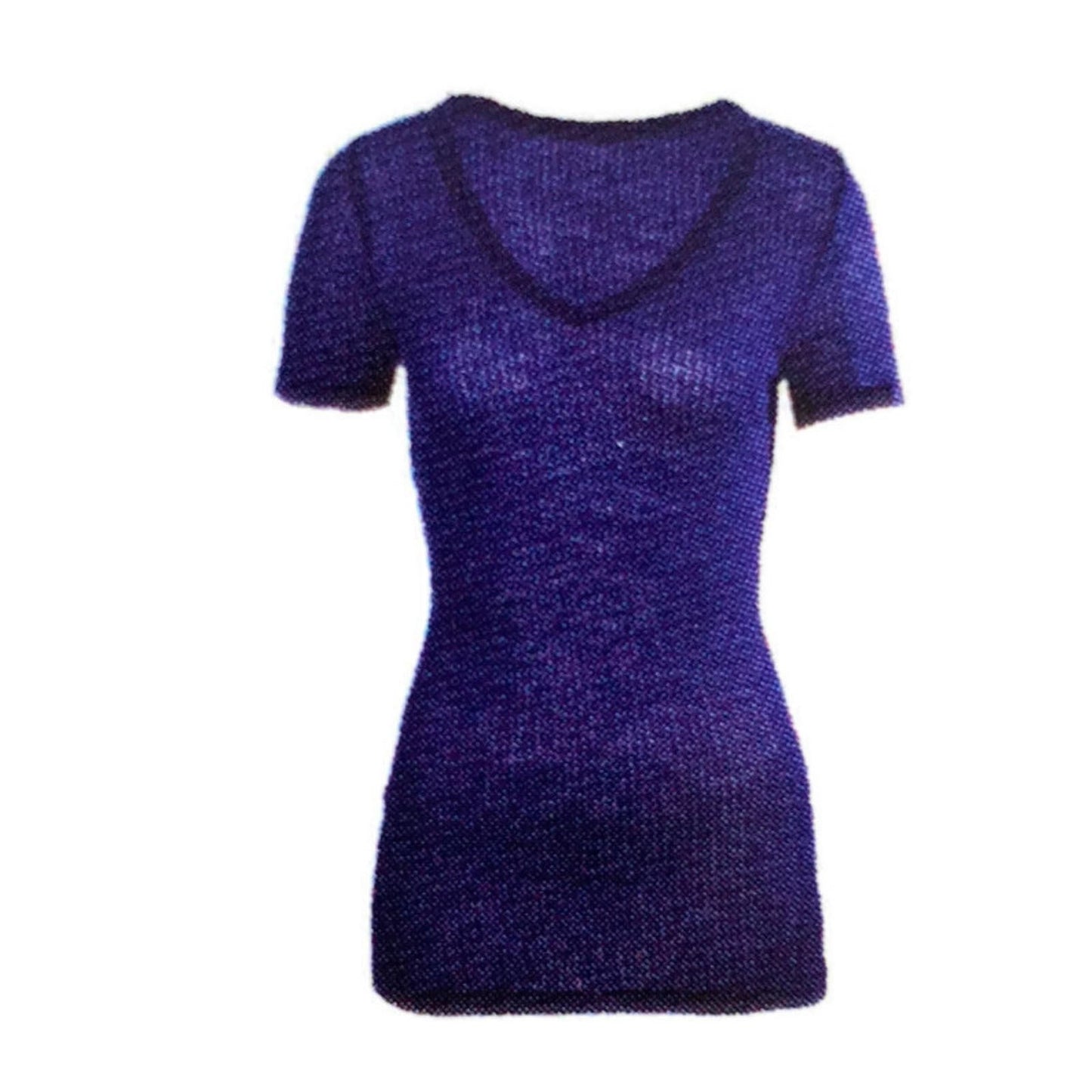 MERINO SKINS Ladies Verona V-Neck Tee Thermal Top Wool Blend - French Navy-0