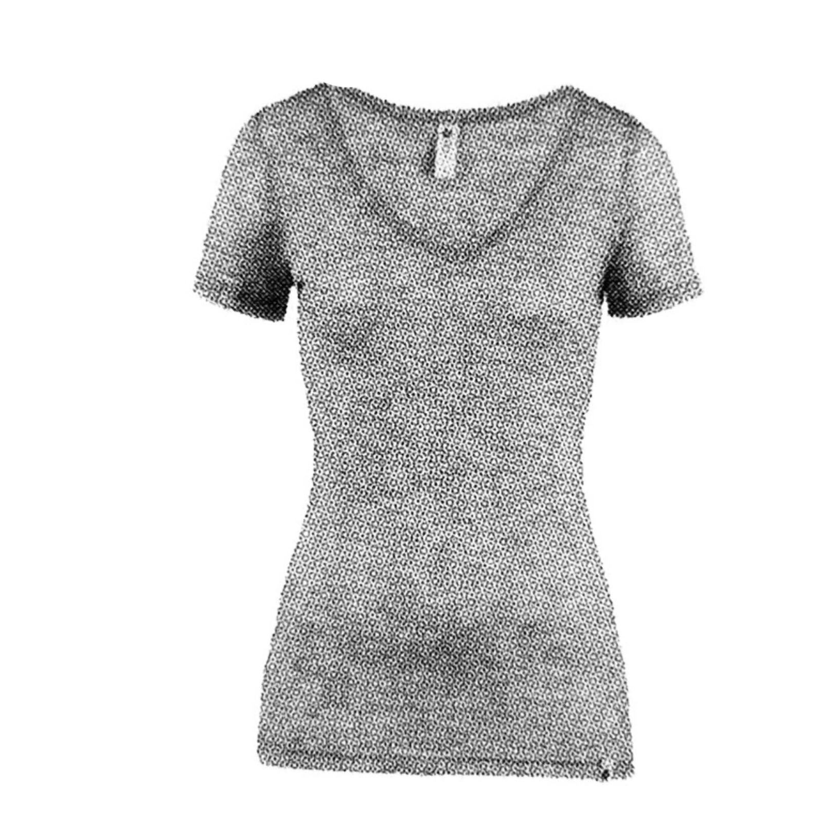 MERINO SKINS Womens Verona V-Neck Tee Thermal Top Wool Blend - Soft Grey-0