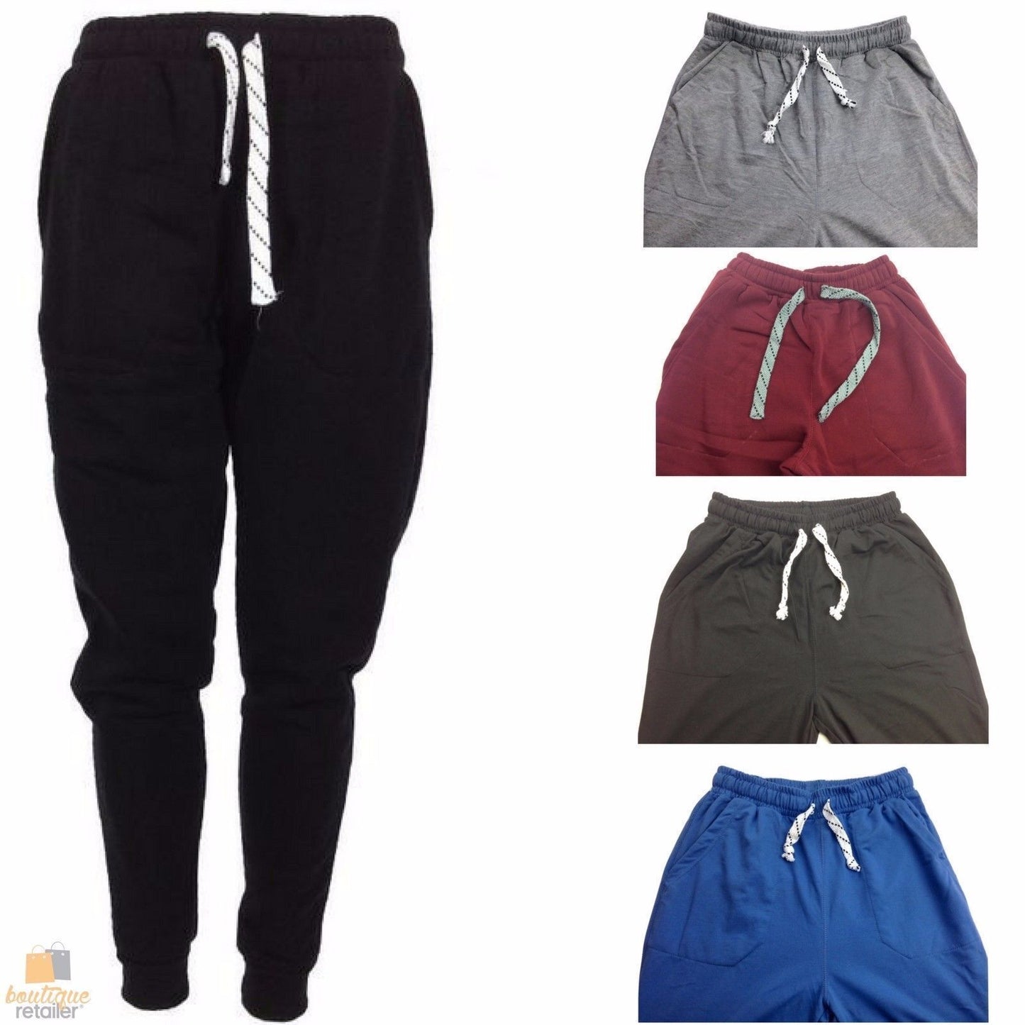 Mens Skinny TRACK PANTS Slim Cuff Trousers Gym Trackies Sport Bottoms Joggers-0