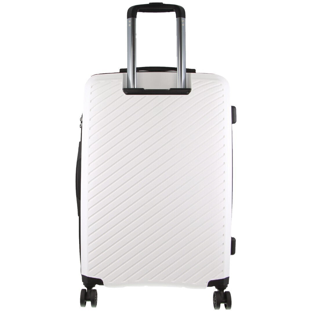 Monaco Checked Luggage Bag Travel Carry On Suitcase 75cm (124L) - White-4