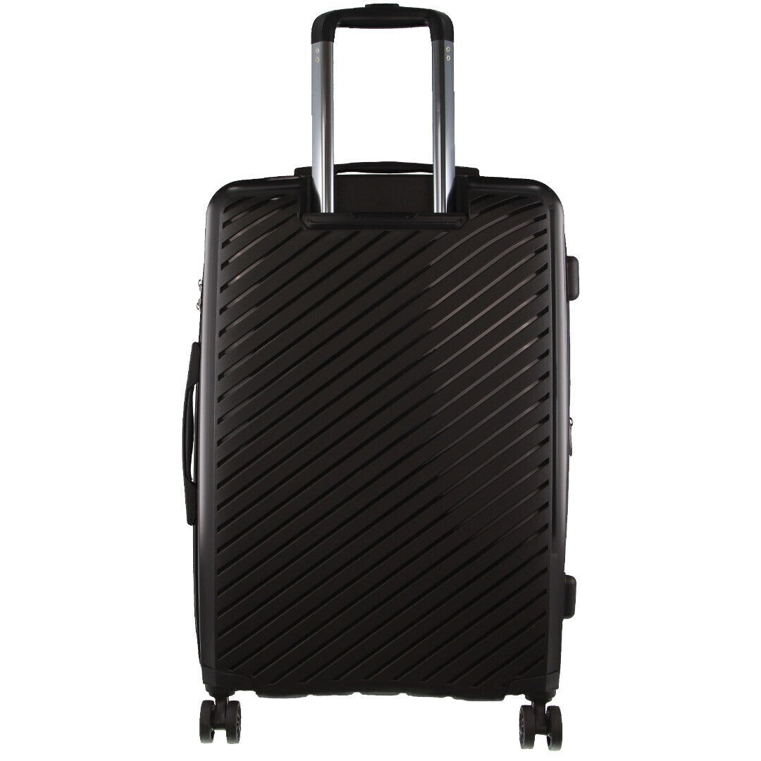 Monaco Checked Luggage Bag Travel Carry On Suitcase 65cm (82.5L) - Black-4