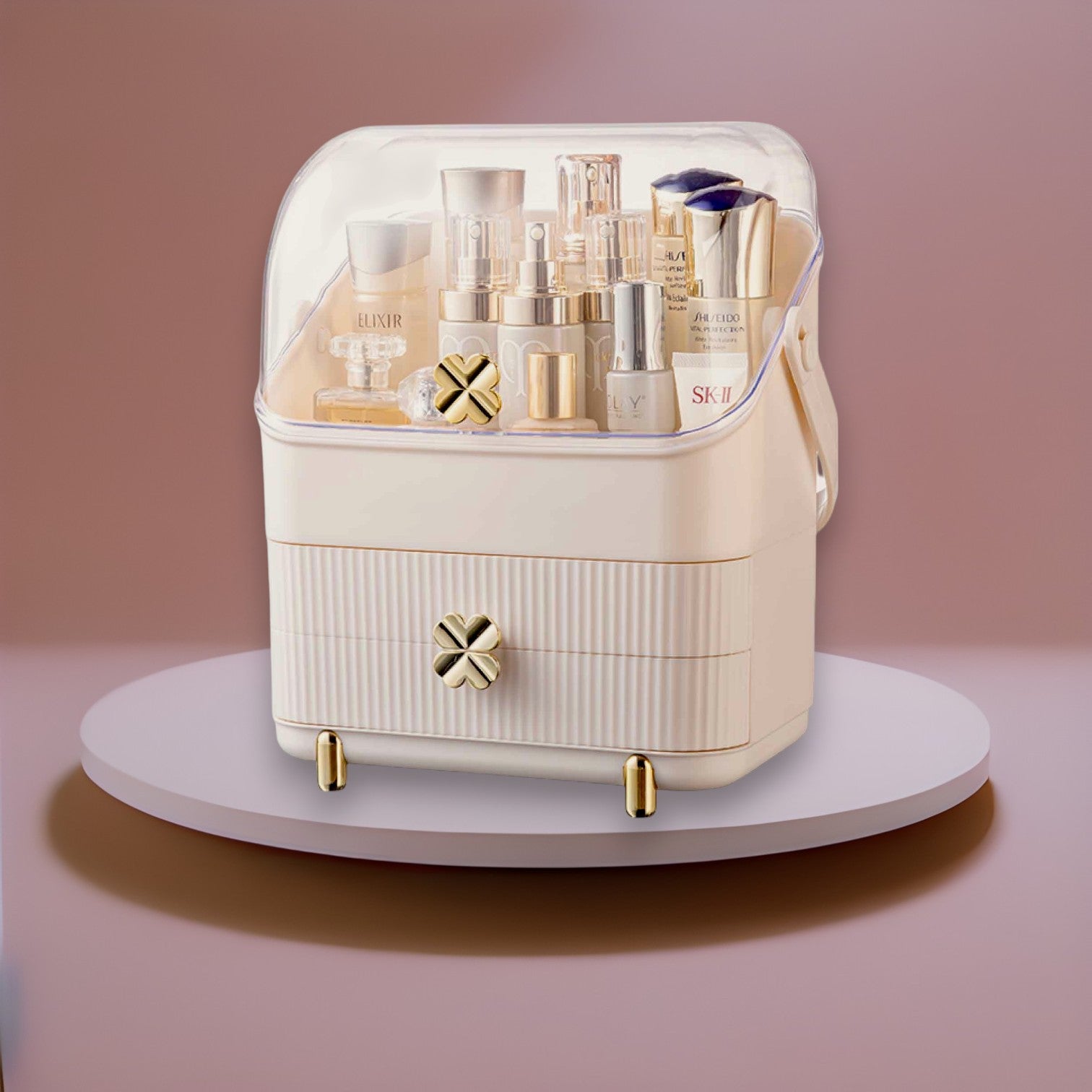 Makeup Display Case Organiser - Cosmetic Storage Jewellery Portable Vanity-1