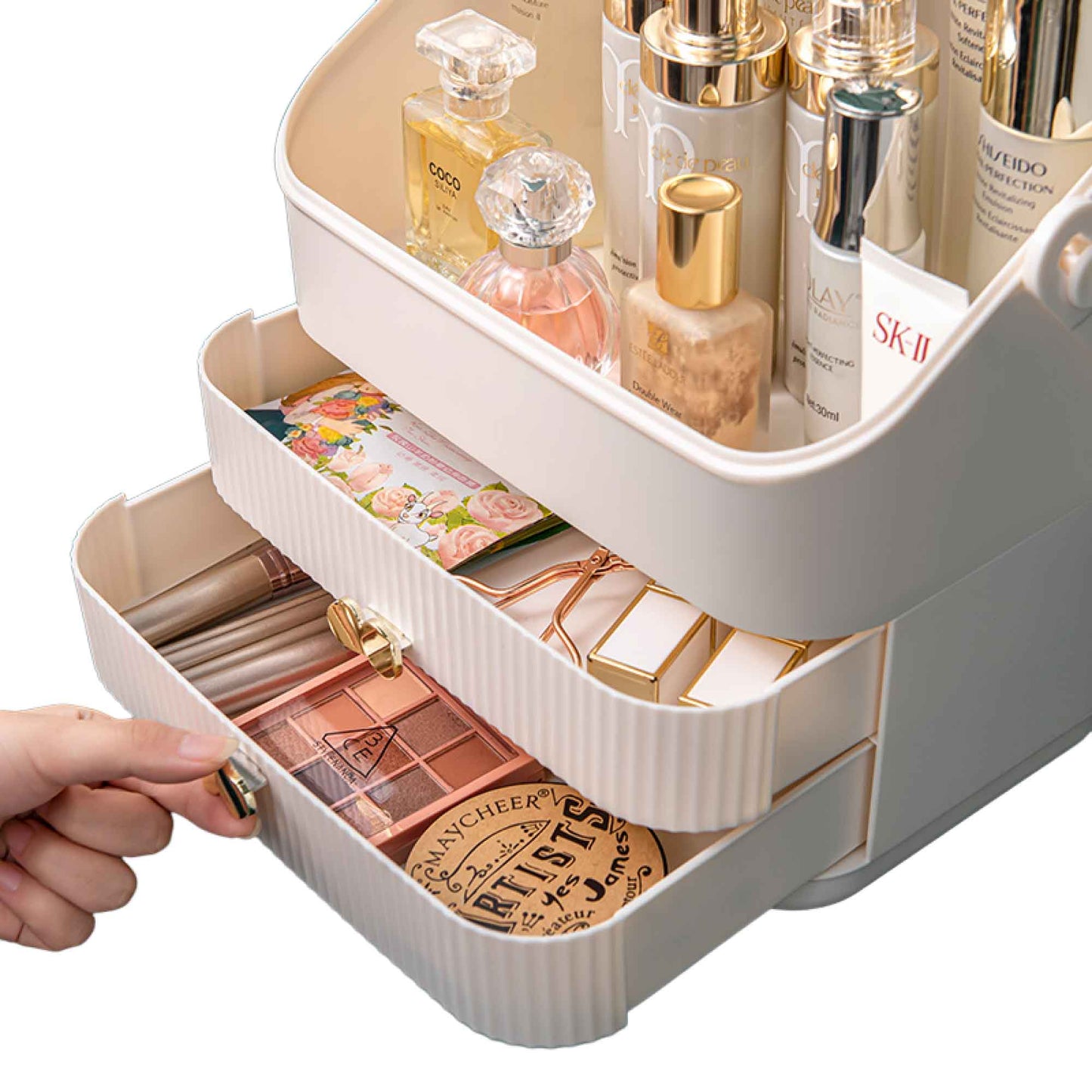 Makeup Display Case Organiser - Cosmetic Storage Jewellery Portable Vanity-2