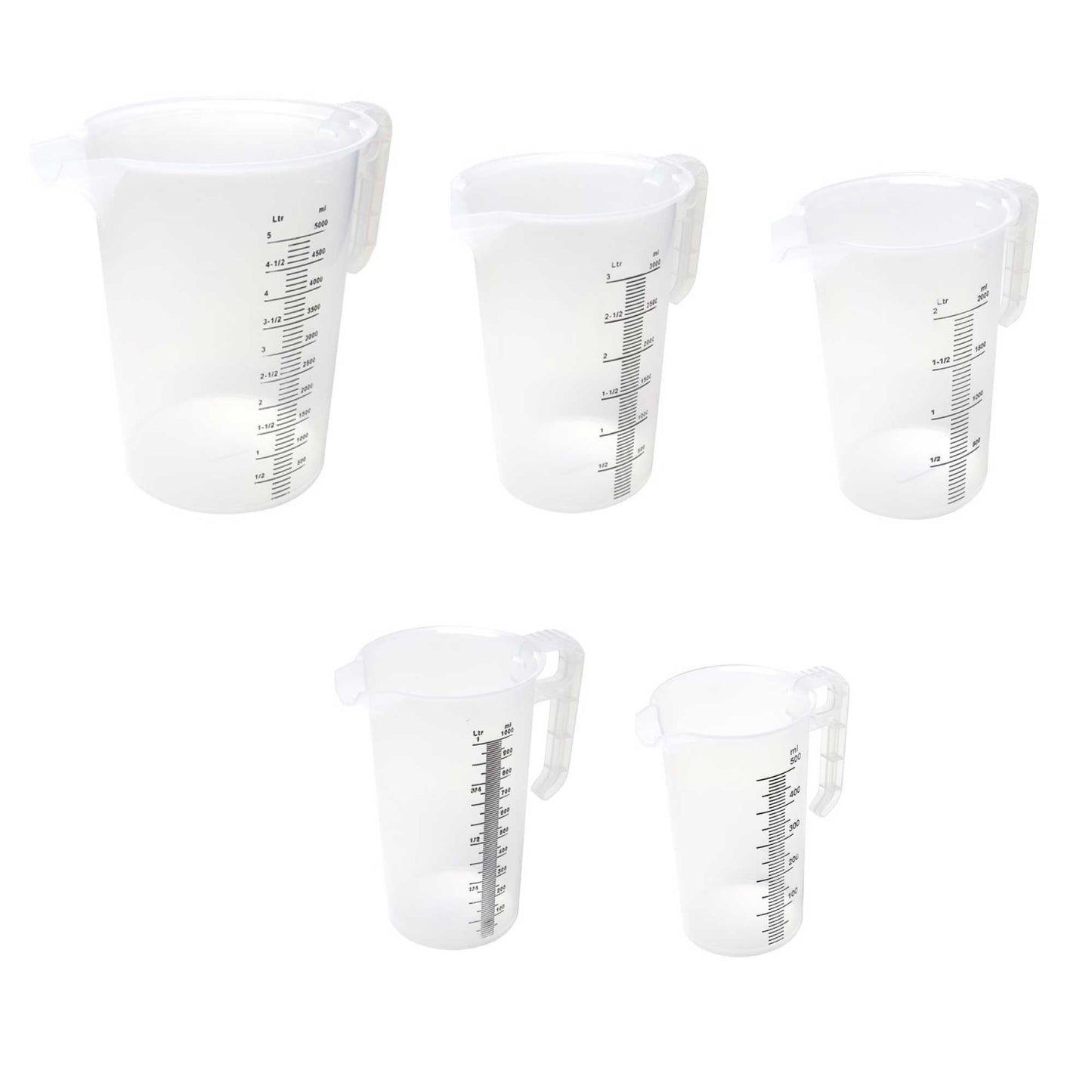 Measuring Jugs 5 Sizes Heavy Duty Plastic Propylene Food Grade BPA 5 Pro-Jug-0