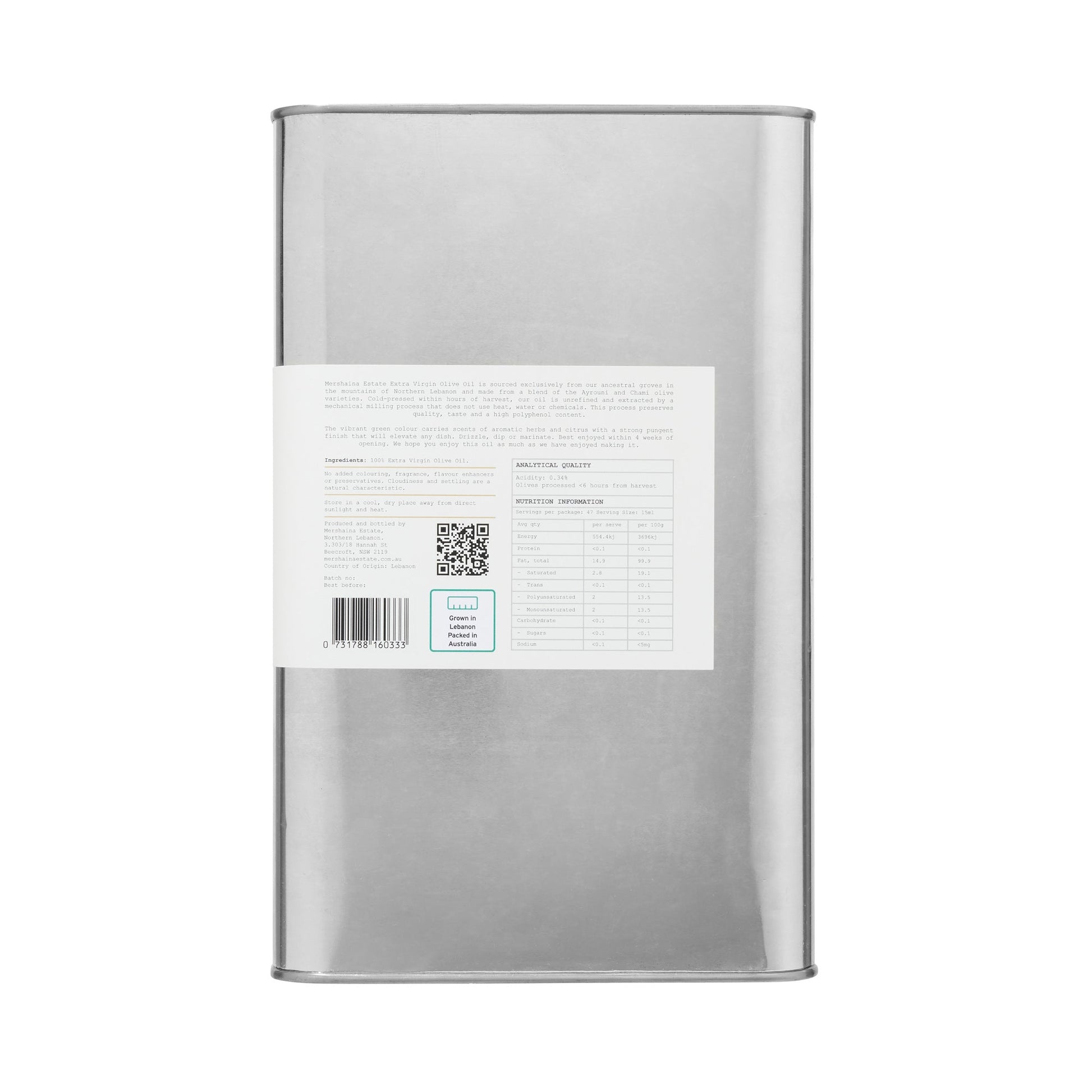 Mershaina First Harvest Extra Virgin Olive Oil - 18 Litres-1