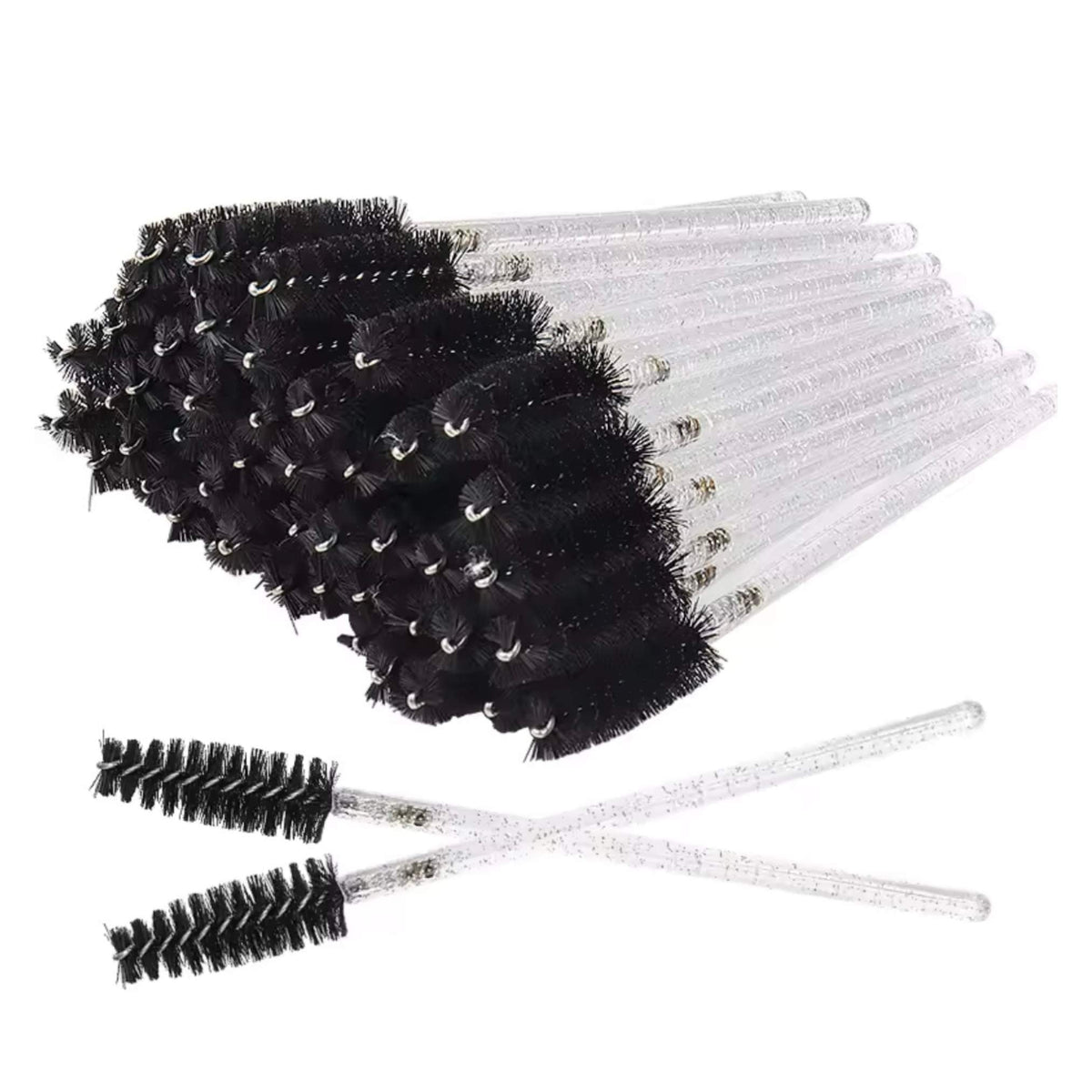 Miosh Disposable Eyelash Mascara Wands Spoolies 50PCS - Black-0