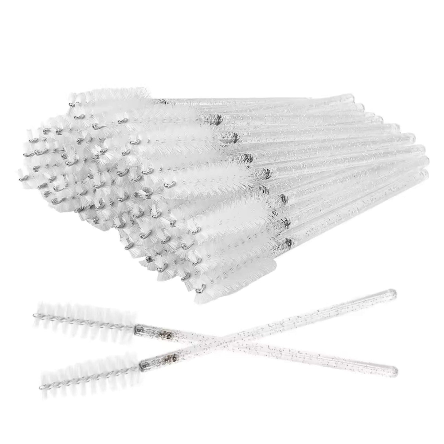 Miosh Disposable Eyelash Mascara Wands Spoolies 50PCS - White-0
