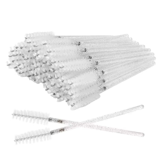 Miosh Disposable Eyelash Mascara Wands Spoolies 50PCS - White-0