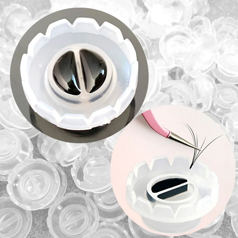 Miosh Eyelash Adhesive Cups 100 PCS - Blossom Eye Lash Extensions Glue Holder-2