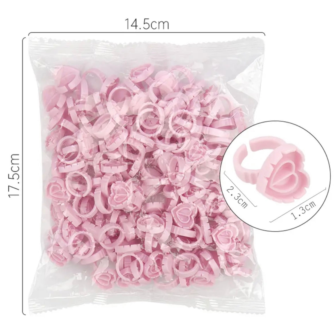 Miosh Eyelash Adhesive Cups 100 PCS - Heart Eye Lash Extensions Glue Holder-1