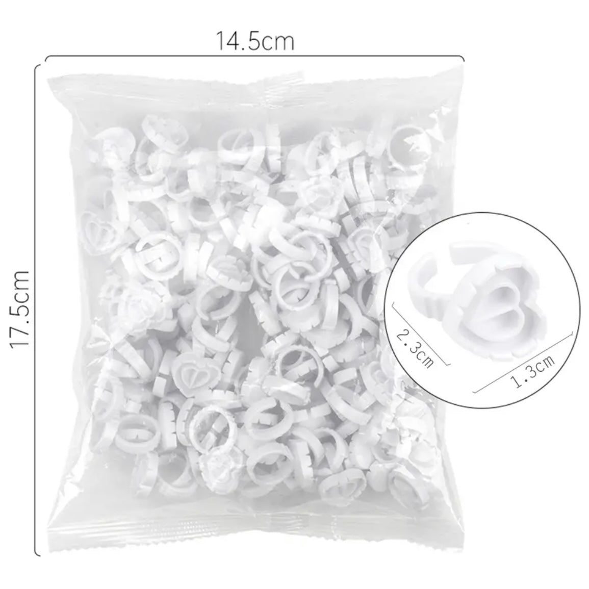 Miosh Eyelash Adhesive Cups 100 PCS - Heart Eye Lash Extensions Glue Holder-2