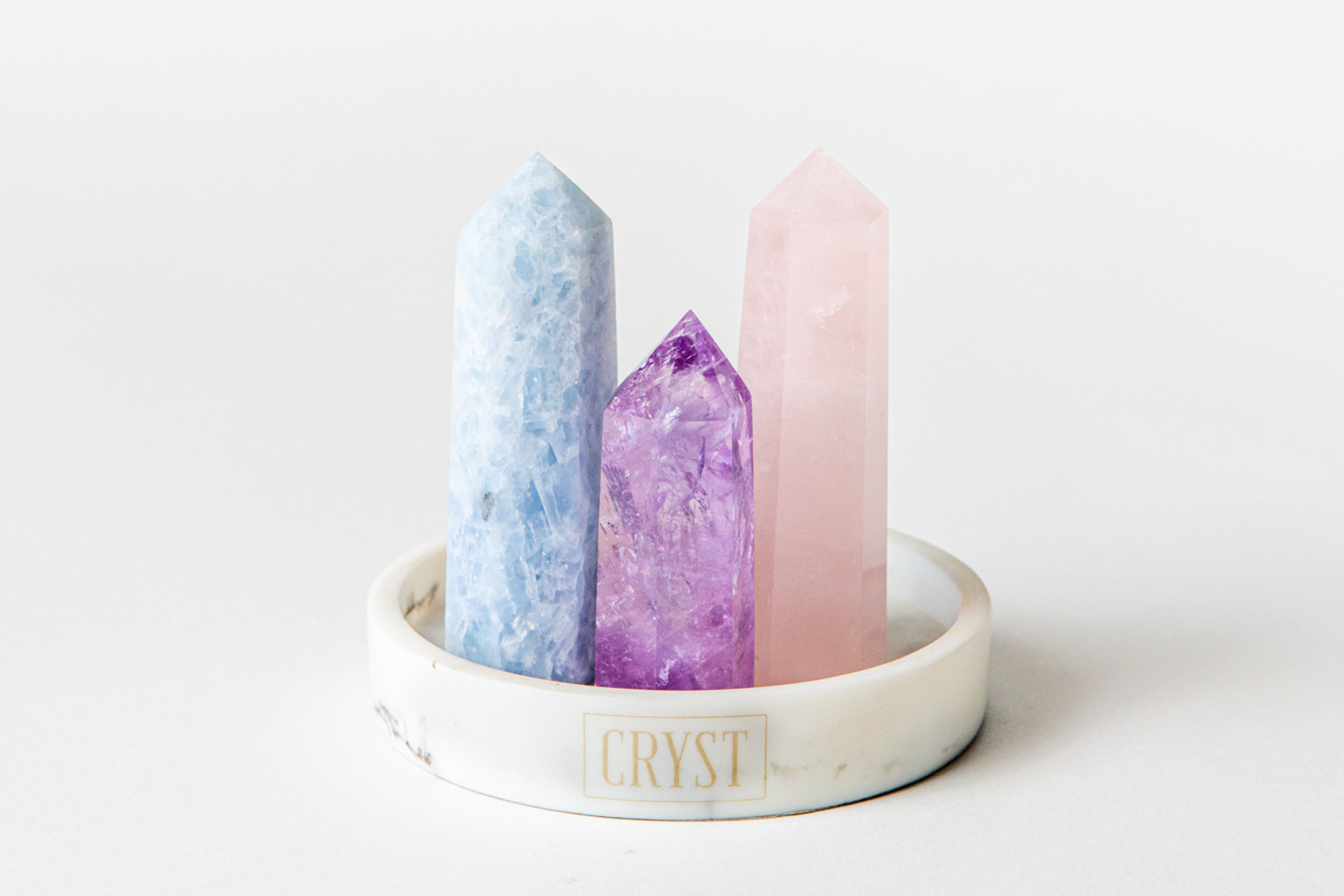 Mothers Crystal Trio - Rose Quartz, Blue Calcite + Amethyst-2