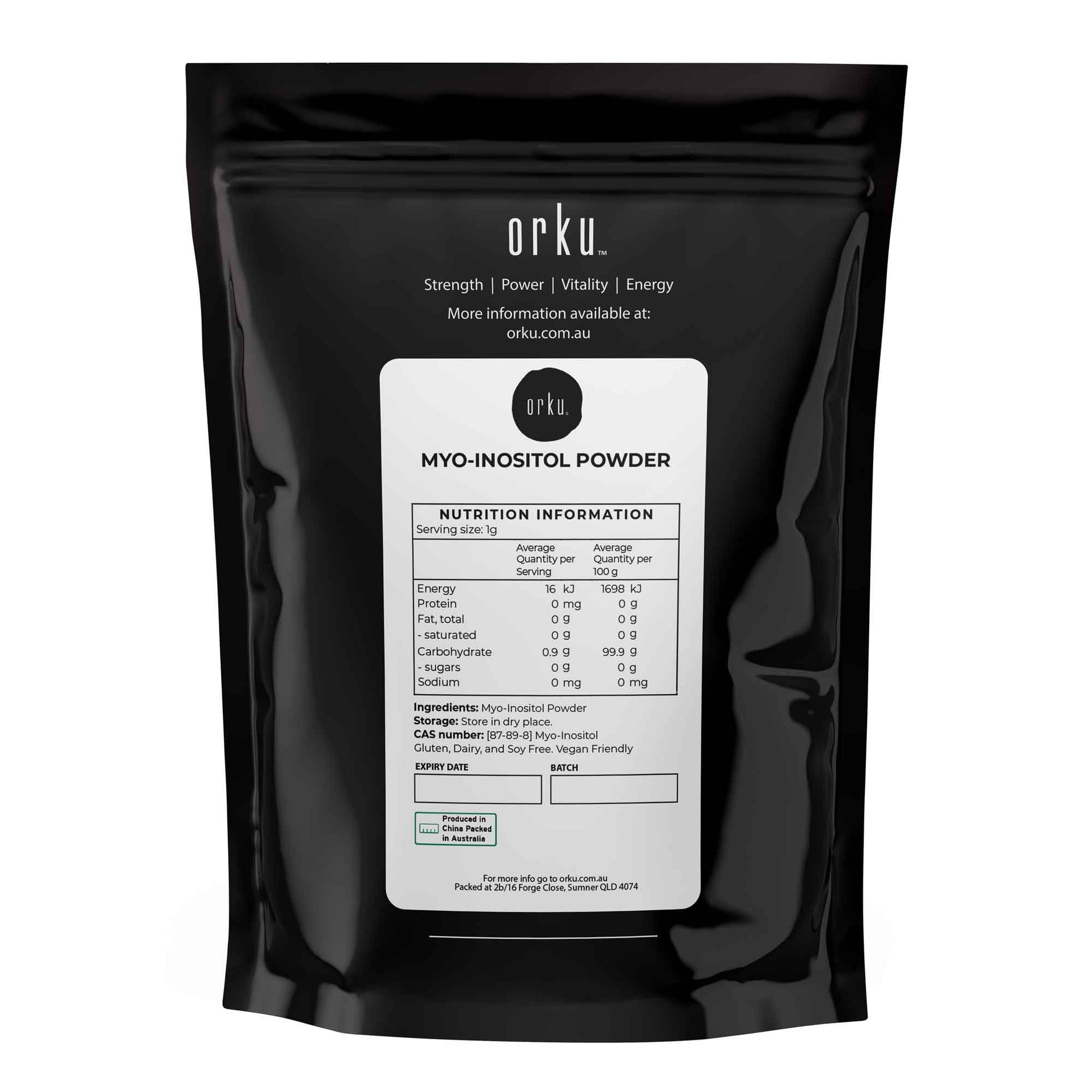 Orku 1Kg Myo Inositol Powder - USP Grade High Purity Unflavoured-1