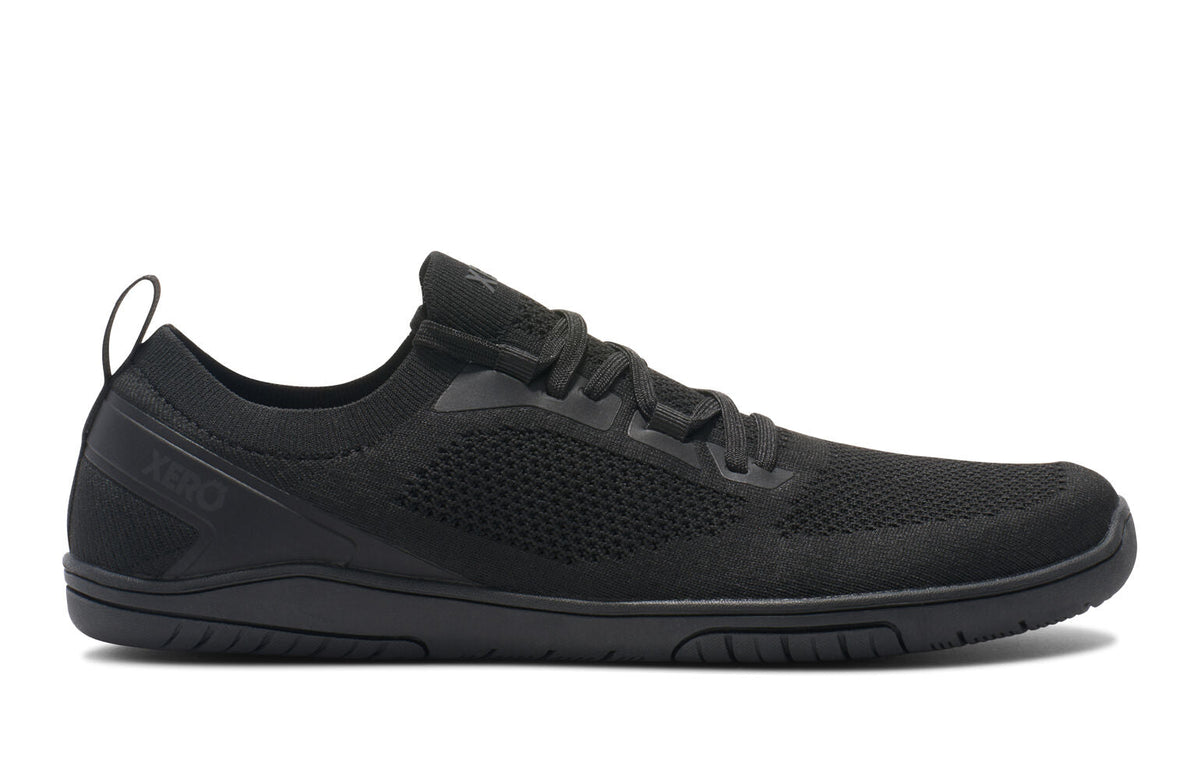 Xero Mens Nexus Knit Barefoot Shoes Zero Drop Sneakers in Black/Black