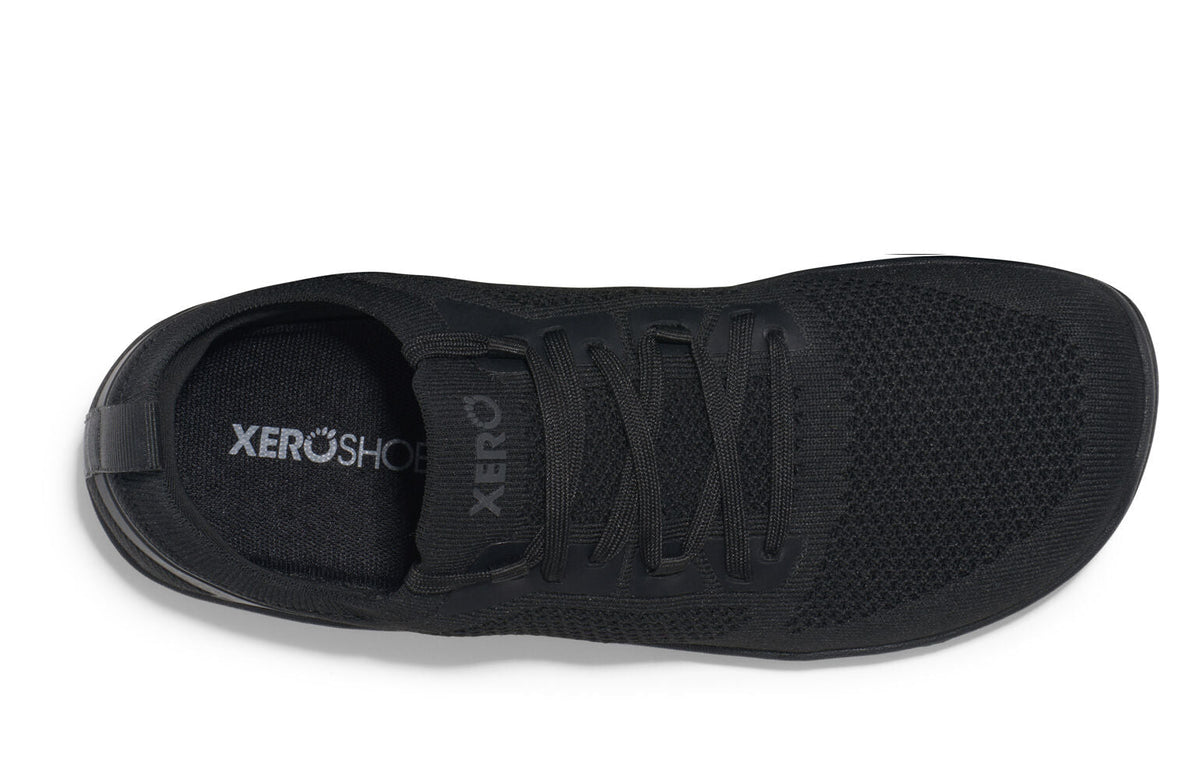 Xero Womens Nexus Knit Barefoot Shoes Zero Drop Sneakers in Black/Black