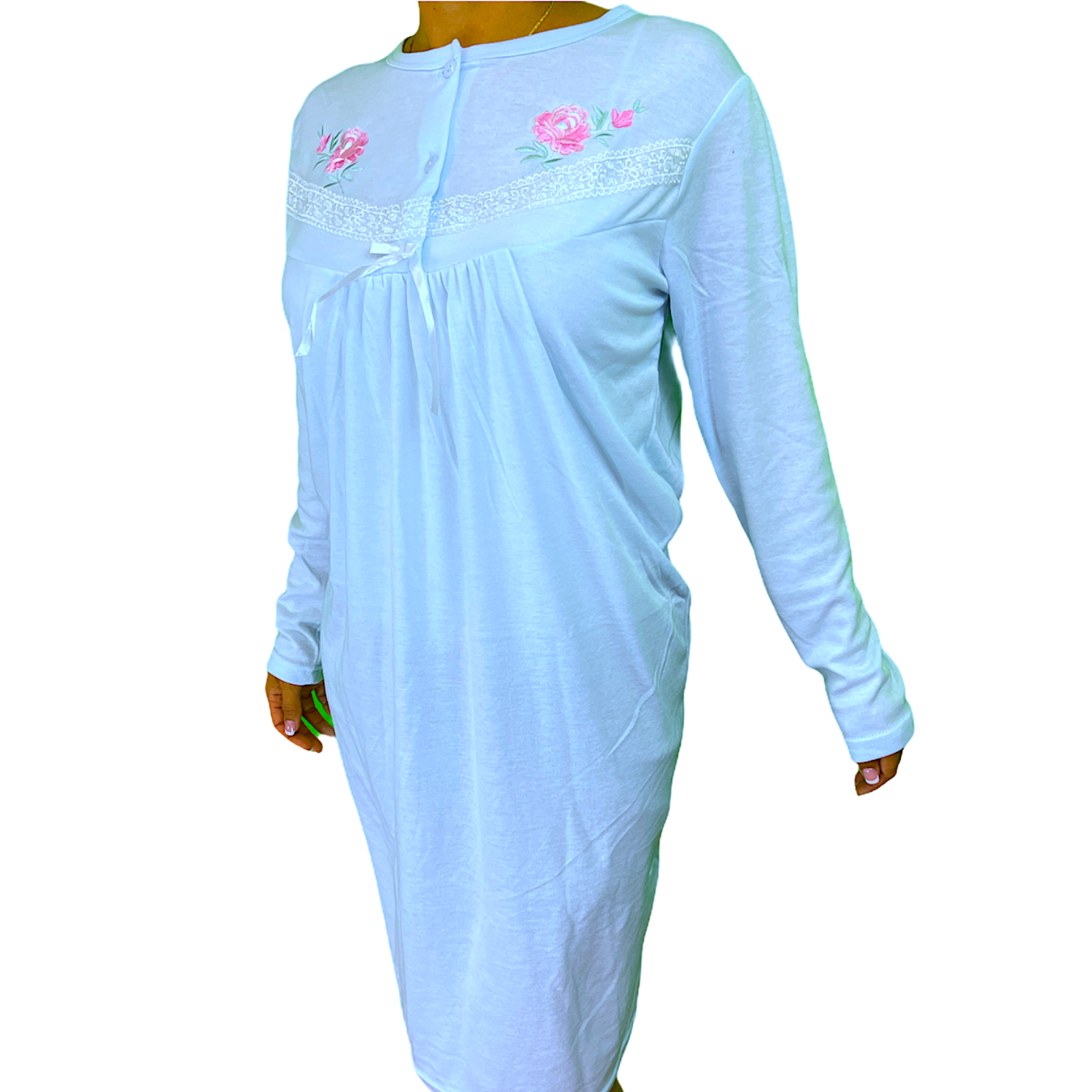 Womens Ladies Cotton Nightie Night Gown Pajamas Pyjamas Sleepwear PJ-13