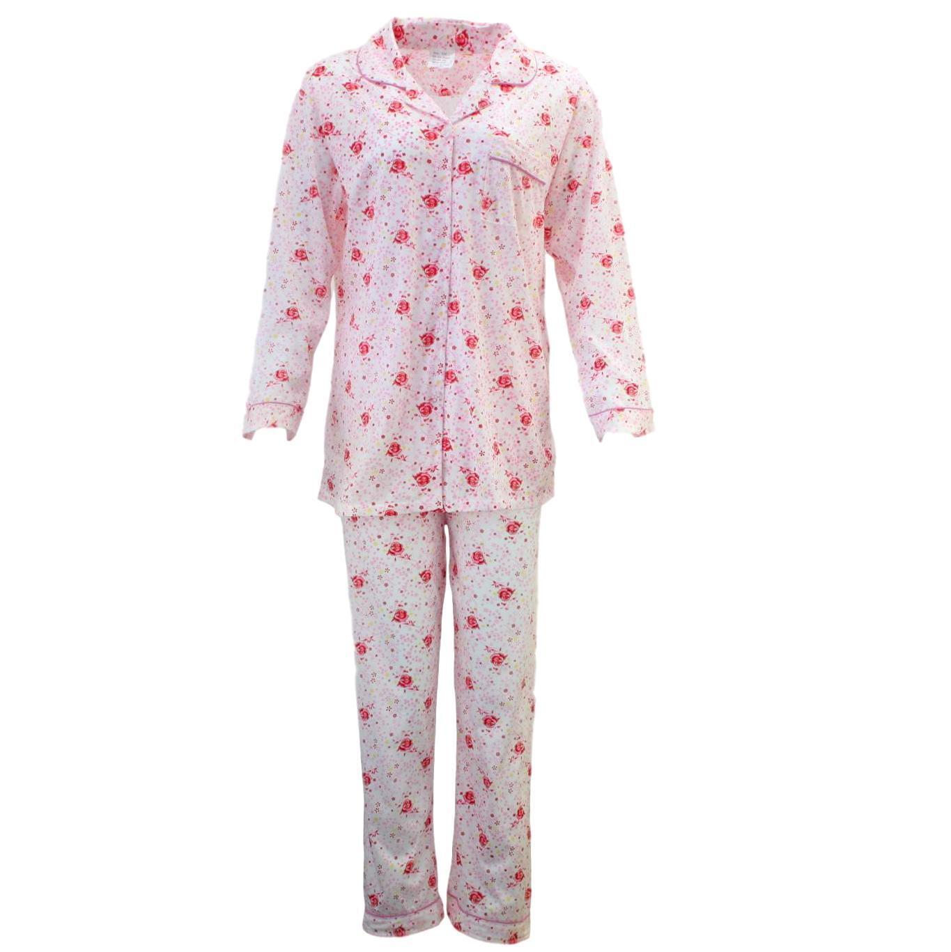 Womens PYJAMAS PJs Set Pajamas Ladies Cotton PJ Womens Long Sleeve Sleepwear-5