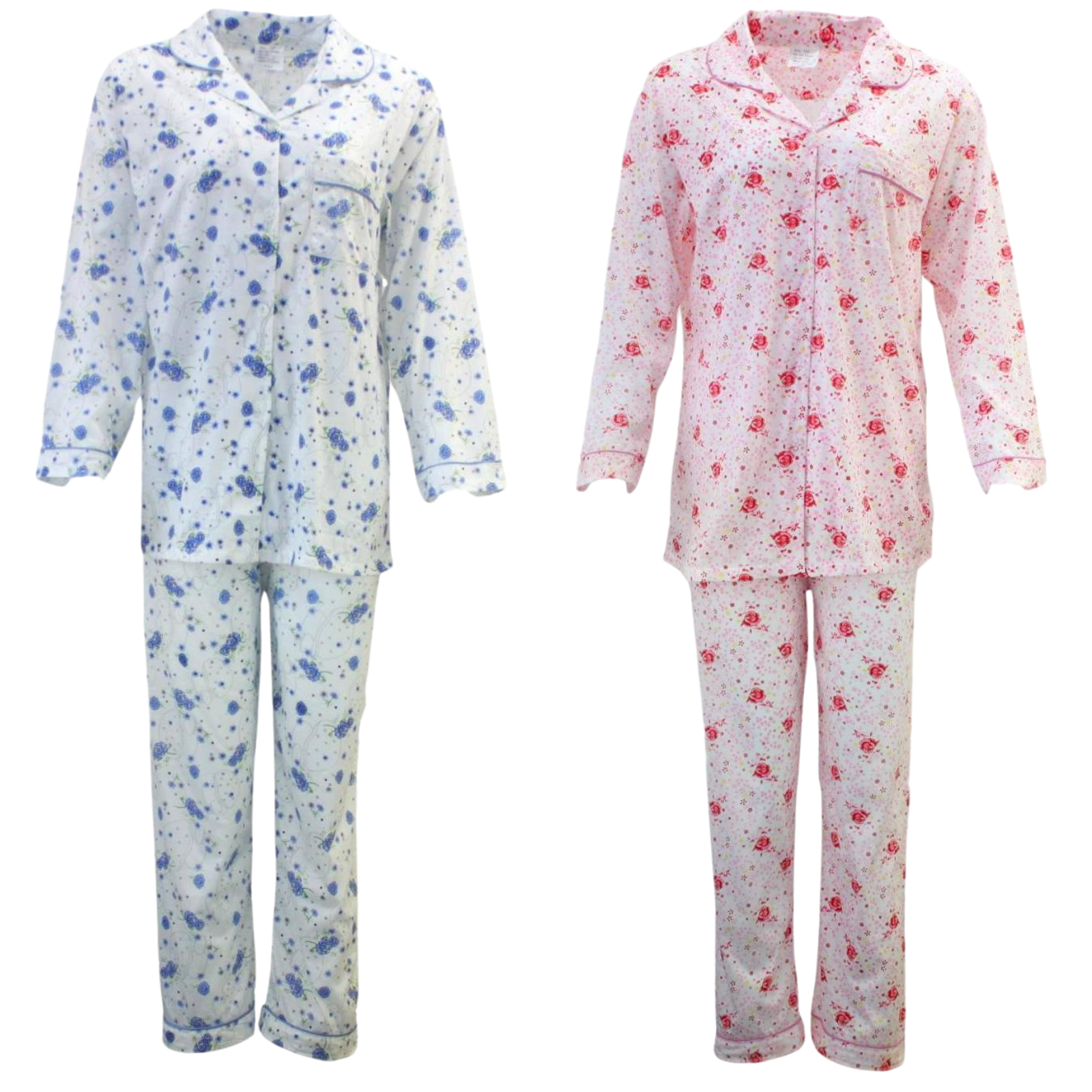 Womens PYJAMAS PJs Set Pajamas Ladies Cotton PJ Womens Long Sleeve Sleepwear-1