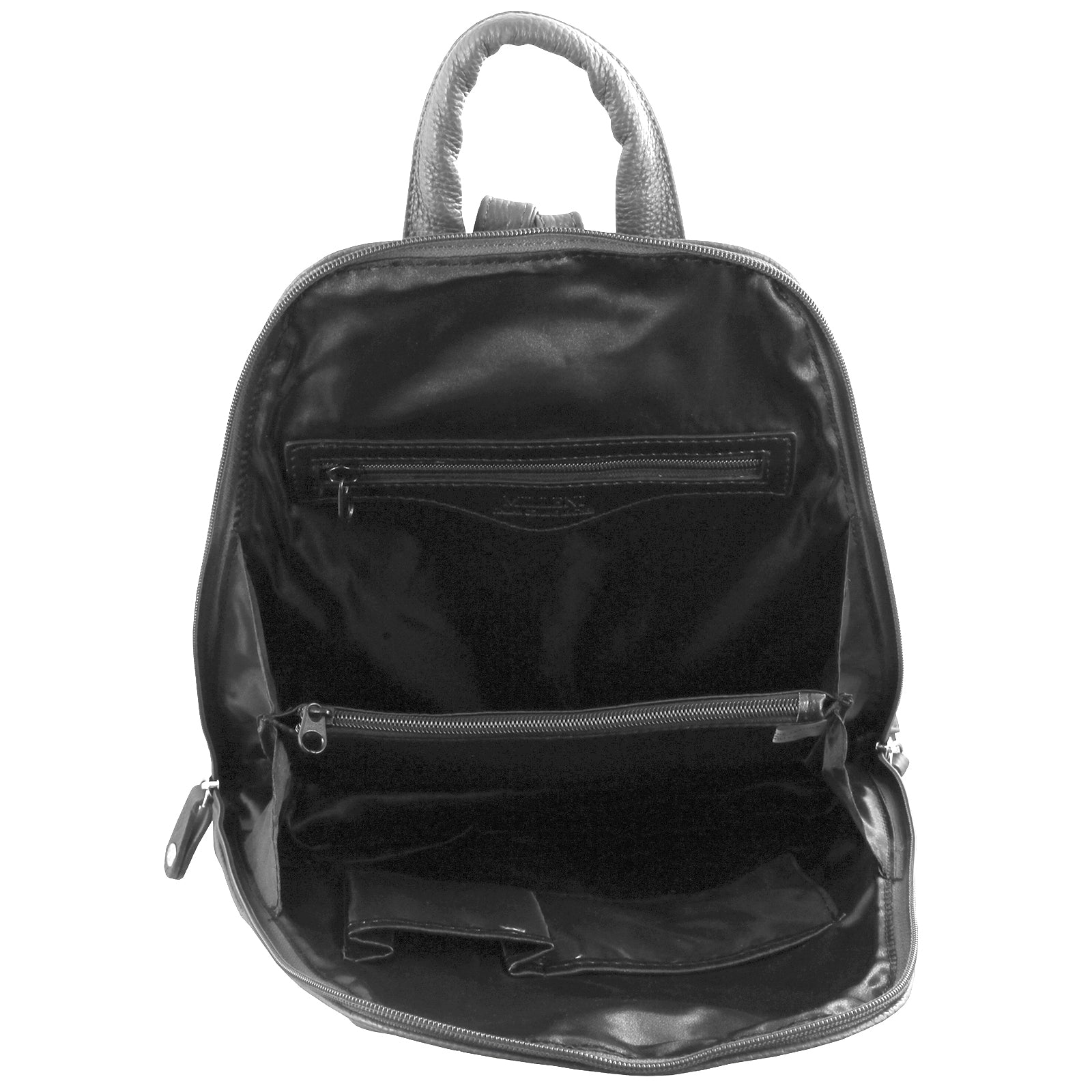 Milleni Womens Bag Italian Leather Soft Nappa Leather Backpack Travel - Black/Chestnut-2
