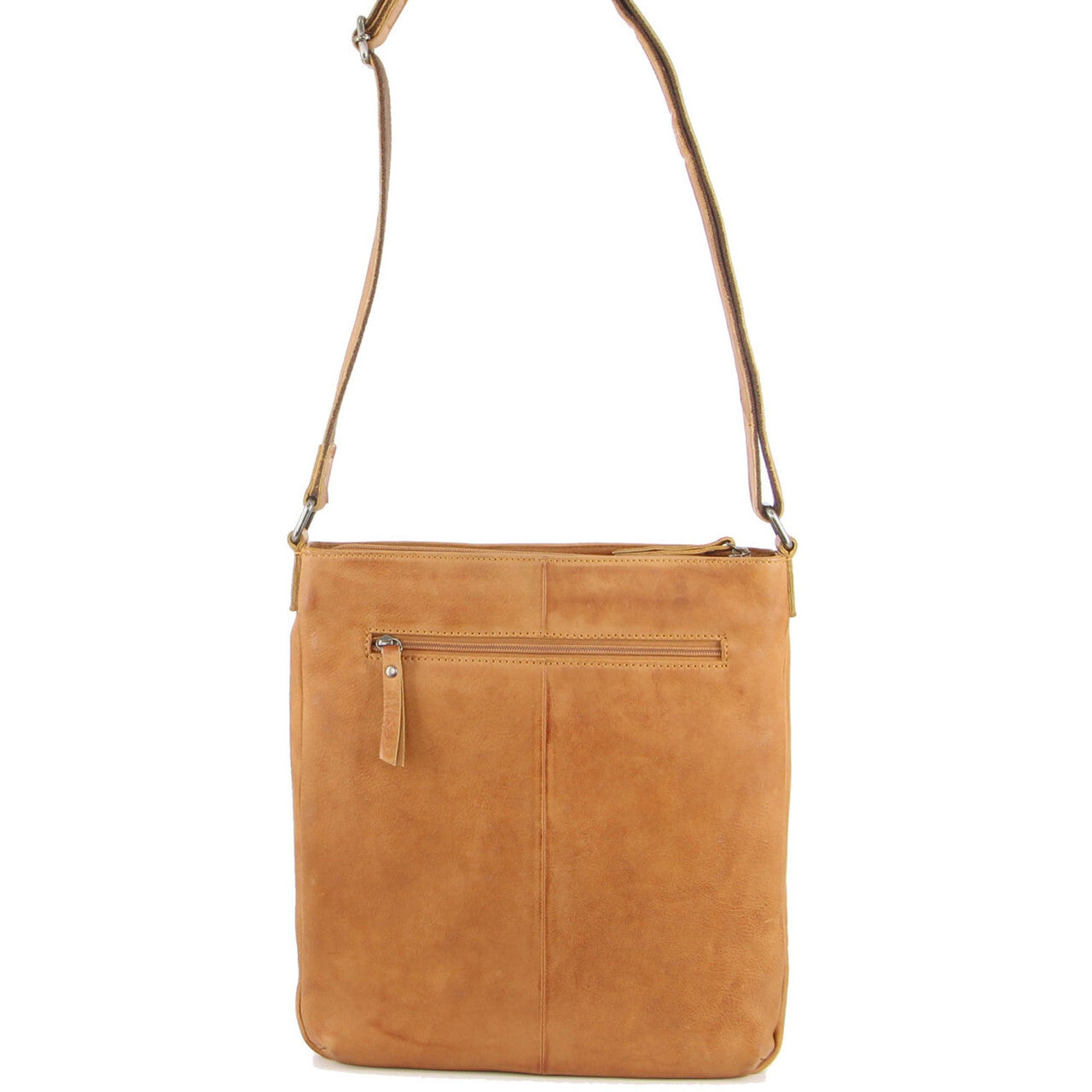 Milleni Womens Italian Leather Bag Soft Nappa Leather Cross-Body Travel - Caramel-3