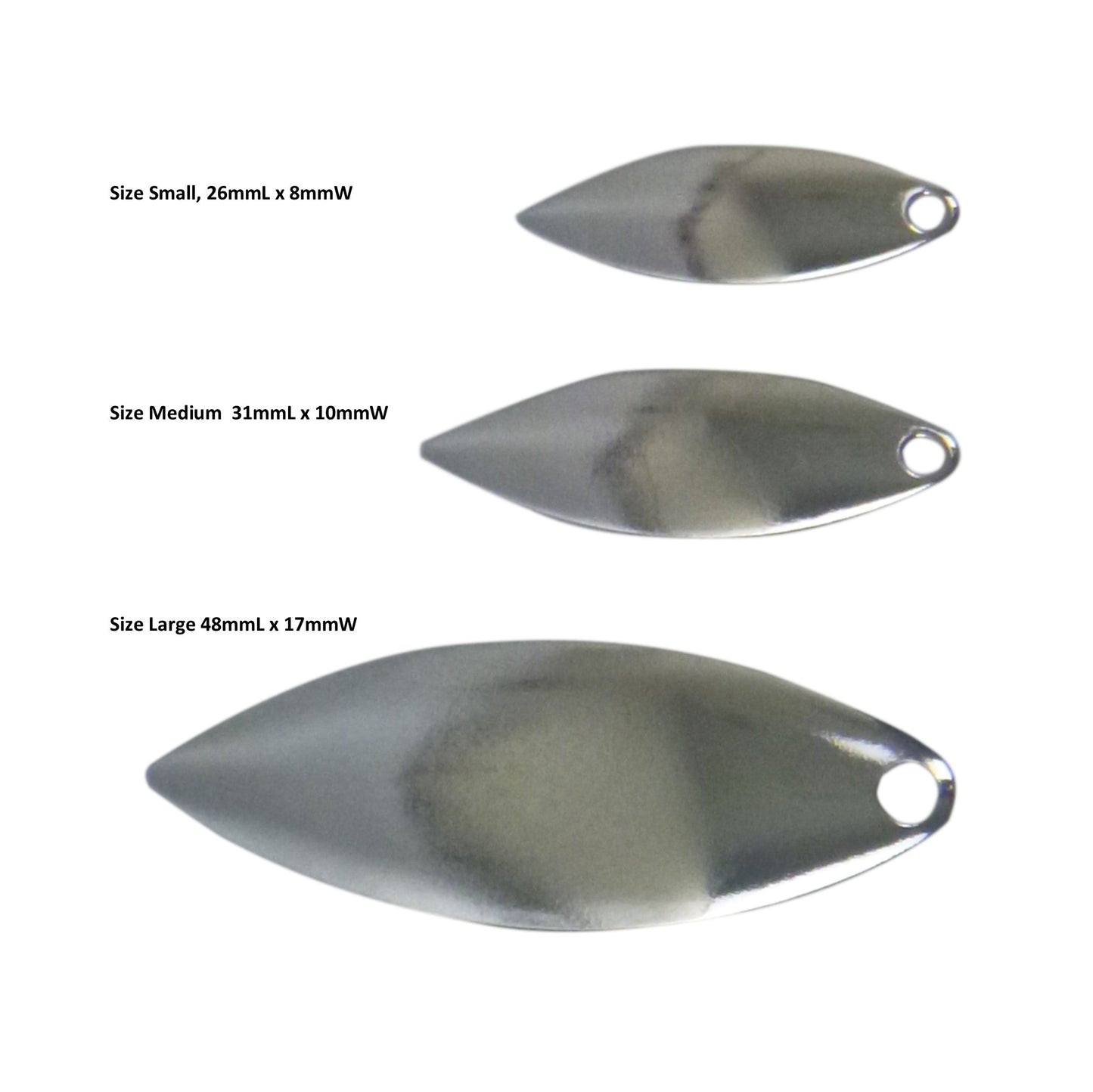 Artizan Smooth Willow Blade, Nickel, 48mmL x 17mmW, Qty 5-1