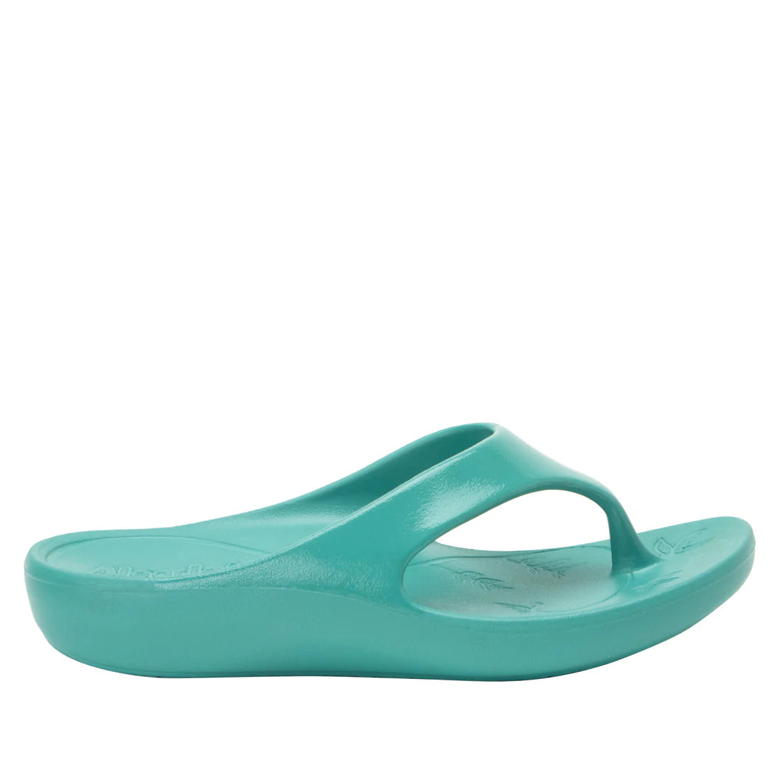 Alegria Womens Ode Flip Flop Thongs Summer Slip On - Aqua Gloss-3