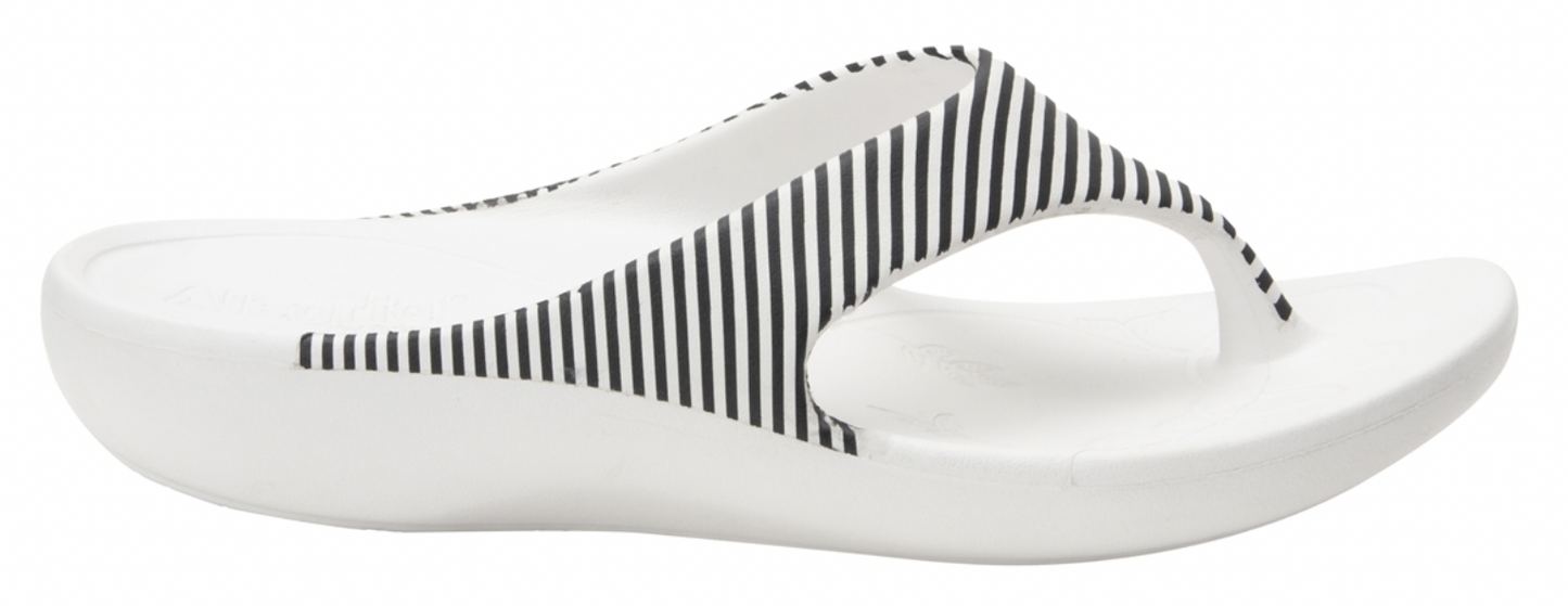 Alegria Womens Ode Flip Flop Thongs Summer Ultra-Lightweight Slip On - Stripes-0