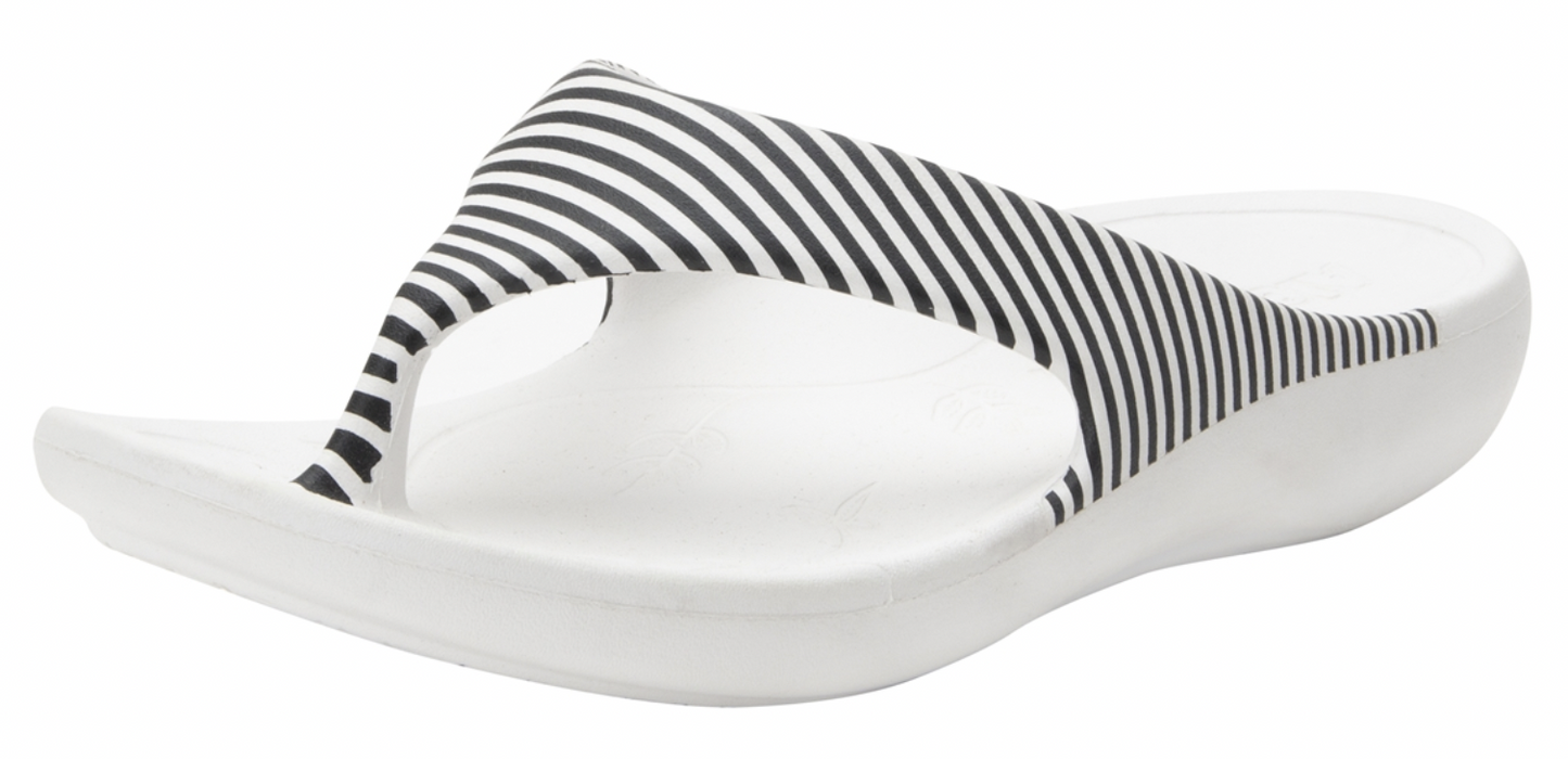 Alegria Womens Ode Flip Flop Thongs Summer Ultra-Lightweight Slip On - Stripes-3