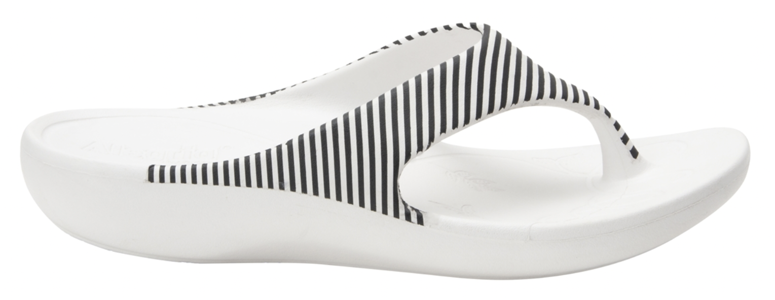 Alegria Womens Ode Flip Flop Thongs Summer Ultra-Lightweight Slip On - Stripes-1