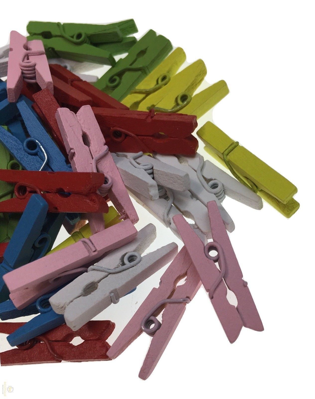 600pcs MINI WOODEN PEGS Natural Craft Baby Shower Clothes Pin Scrapbook 35mm-2