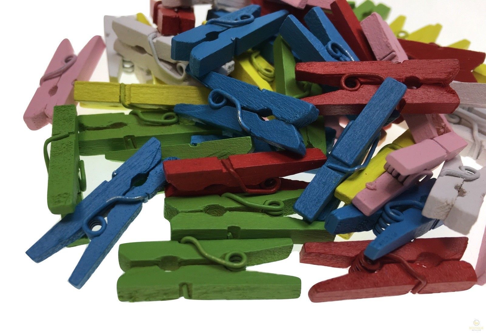 900pcs MINI WOODEN PEGS Natural Craft Baby Shower Clothes Pin Scrapbook 35mm-2