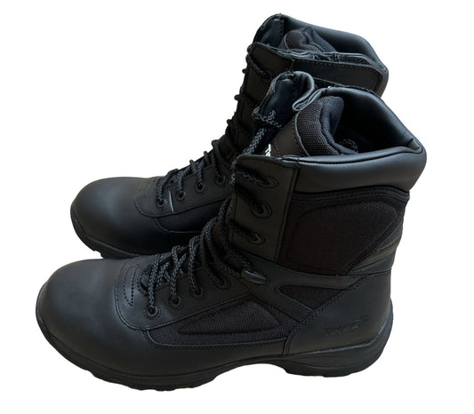 Telas Leather Combat w Side Zip Boots E Tactical Police Military Cadet - Black-0
