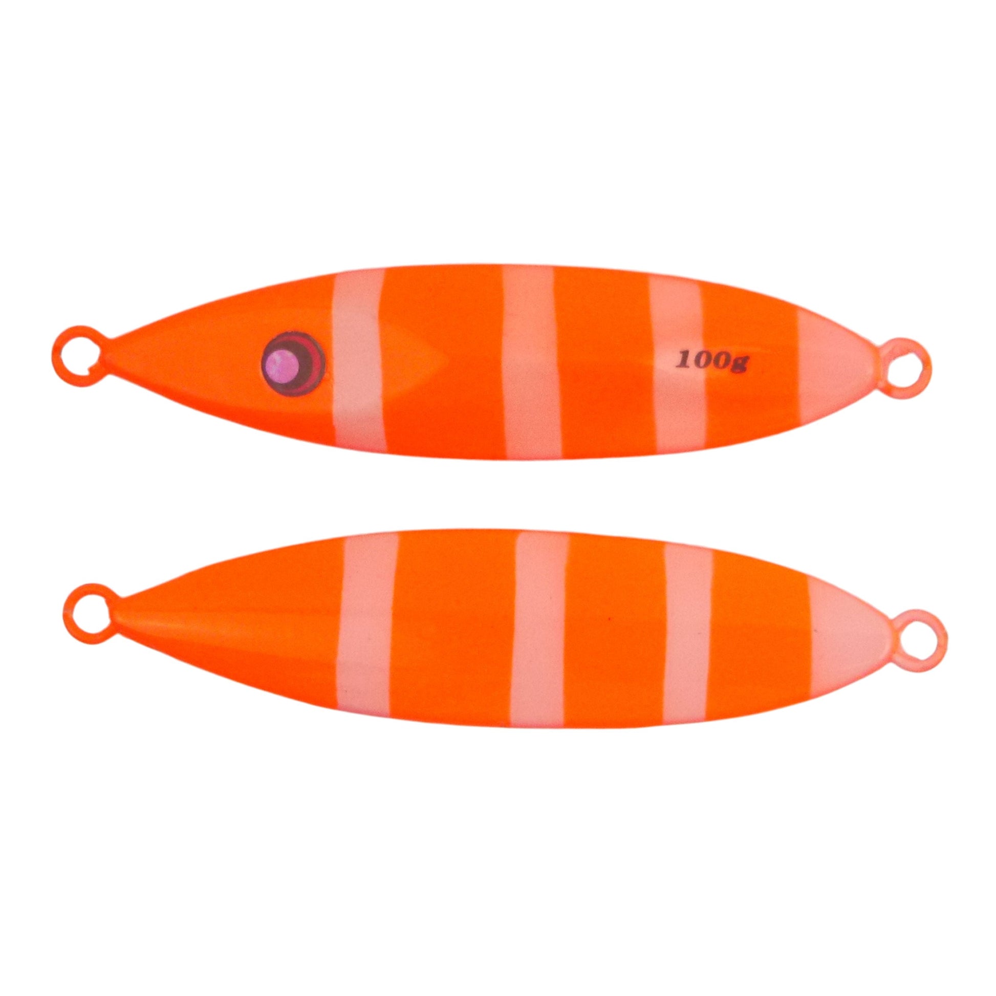 Finesse Slow Pitch Flutter Jig, 100gm, Bright Orange, 2 pack-0