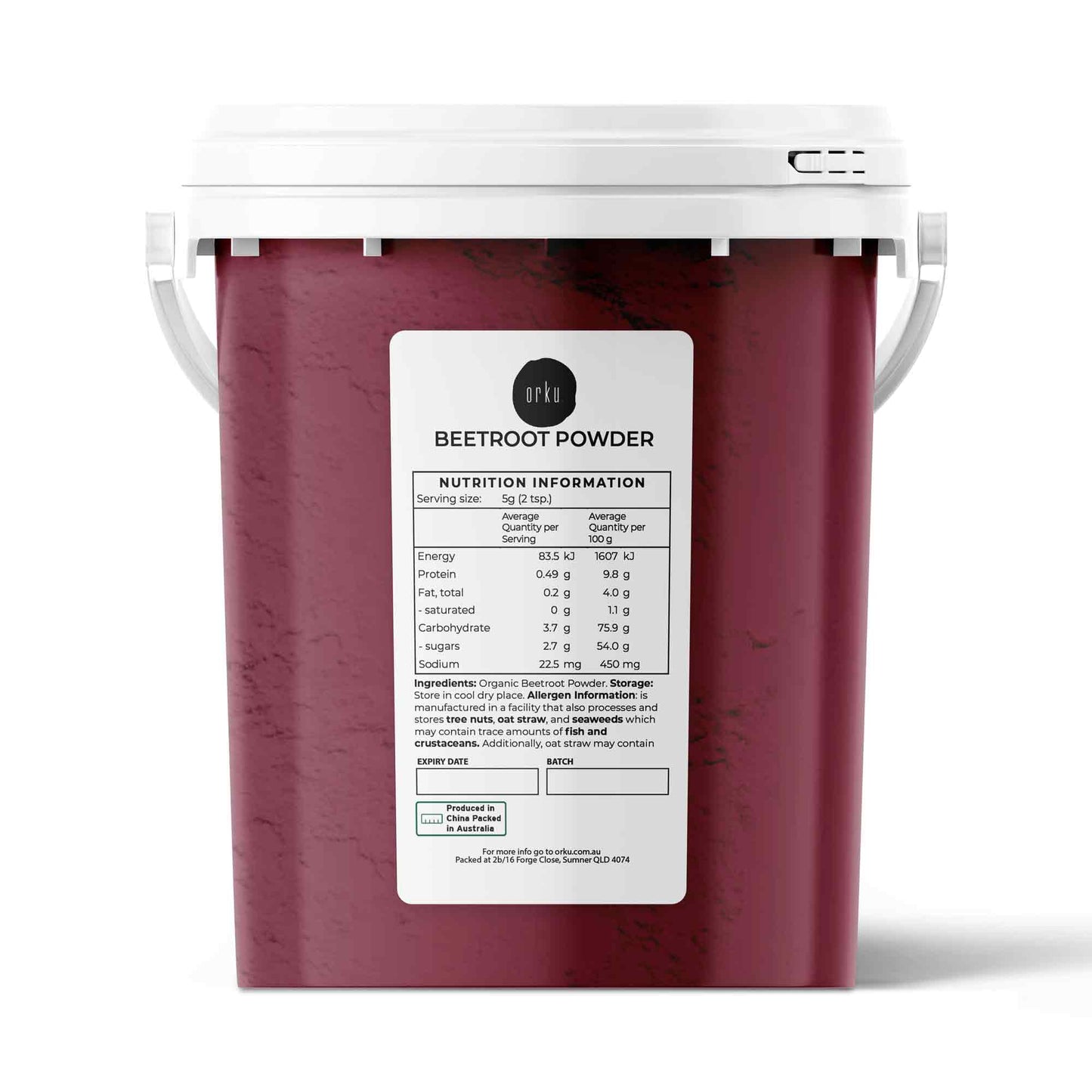 Organic Beetroot Powder Bucket Superfood Beet Root Supplement Beta Vulgaris-5