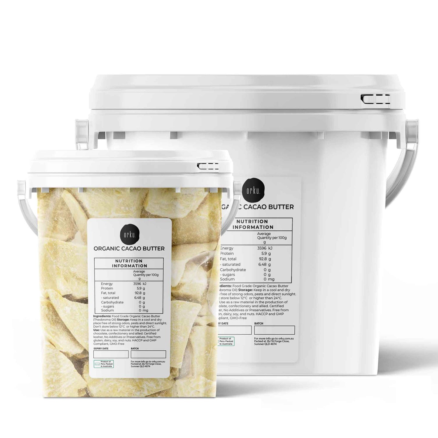 Organic Cacao Butter Bucket - Cold Pressed Raw Natural Food Grade Blocks-0