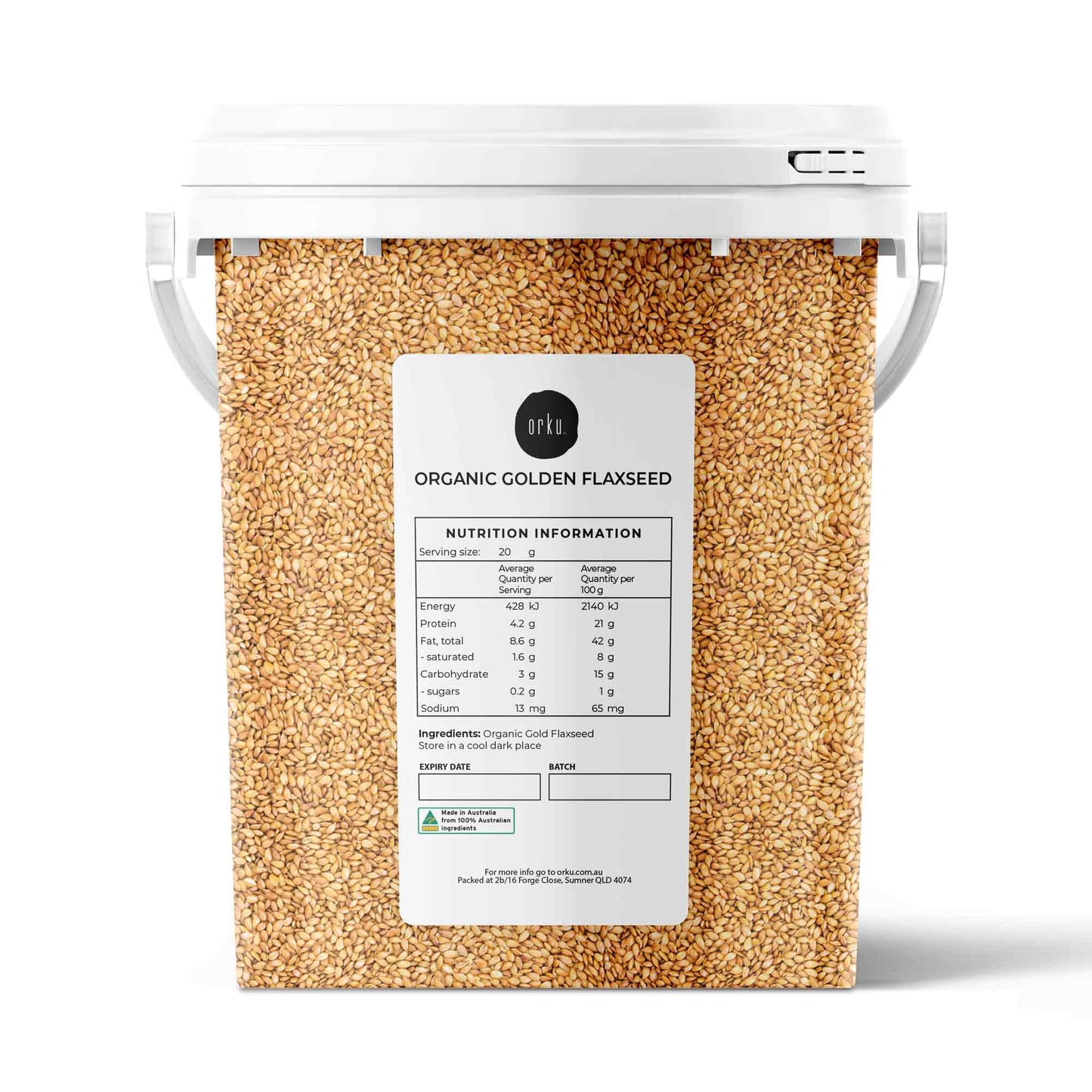 Organic Golden Linseed Flaxseed Tubs Whole Flax Seed No GMO Omega3 6 Fibre-3