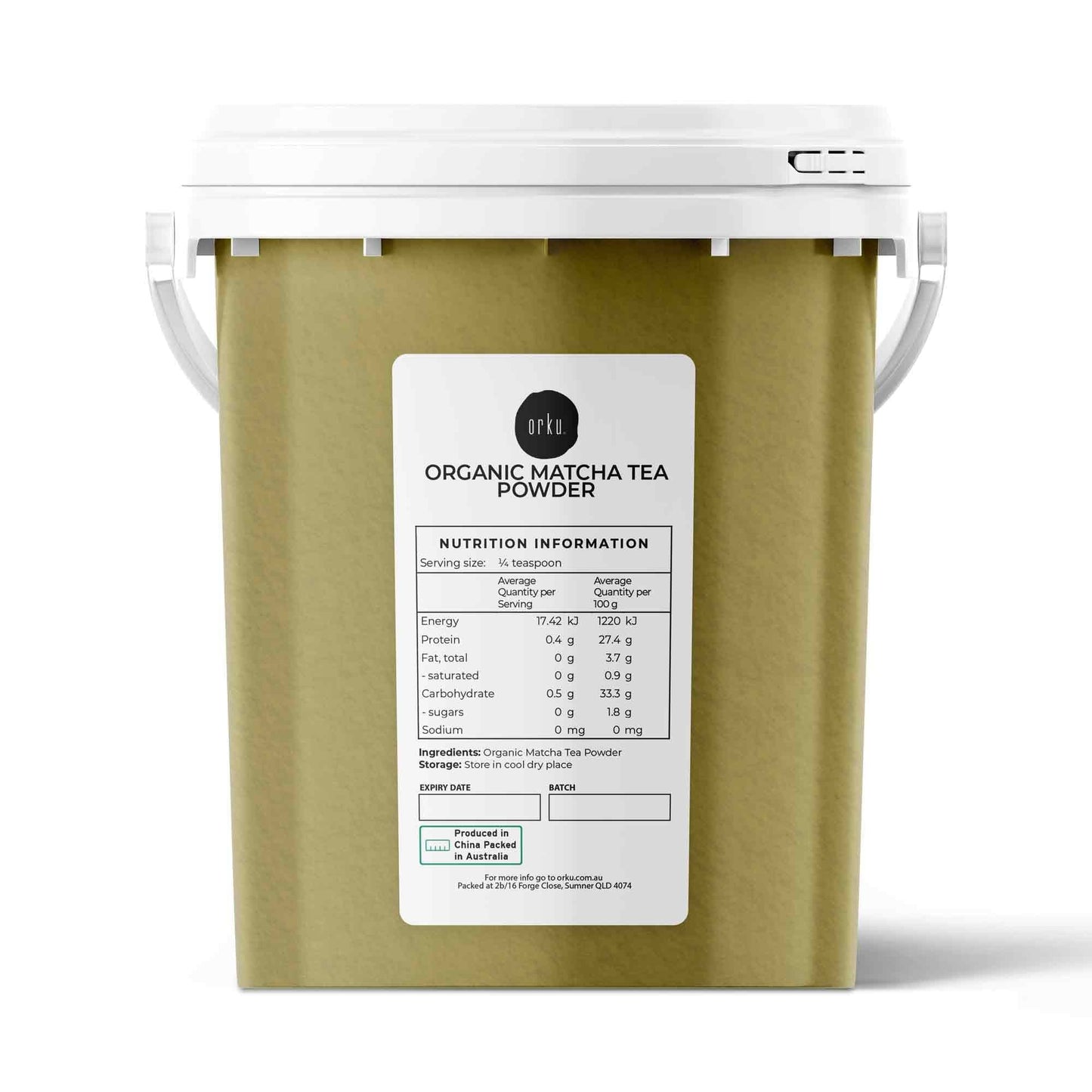 Organic Matcha Green Tea Powder Bucket Camellia Sinensis Leaf Supplementt-2