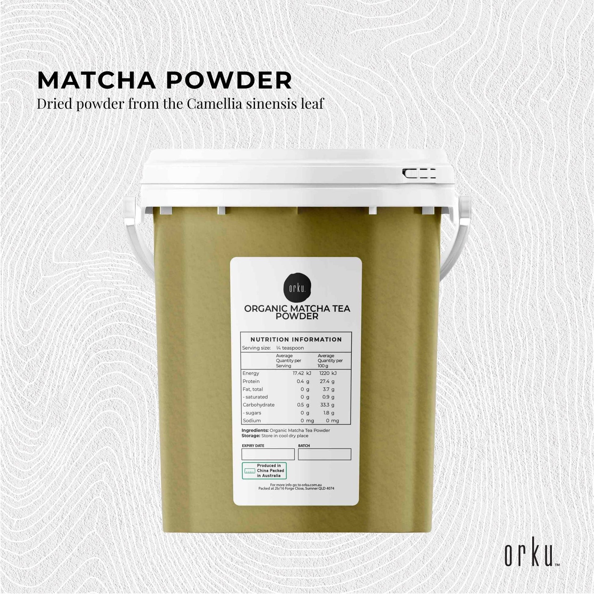 Organic Matcha Green Tea Powder Bucket Camellia Sinensis Leaf Supplementt-4