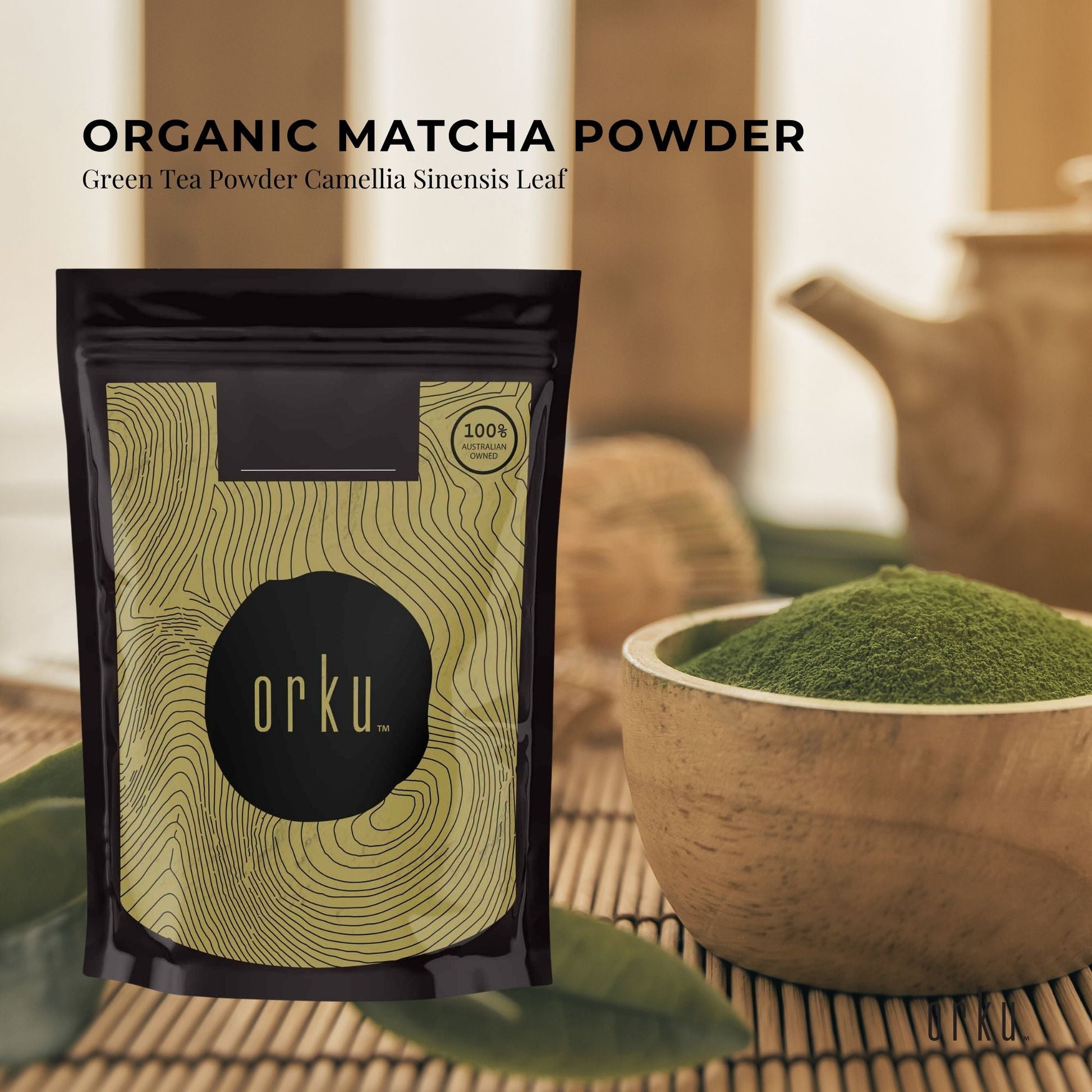 Organic Matcha Green Tea Powder Camellia Sinensis Leaf Supplement-4