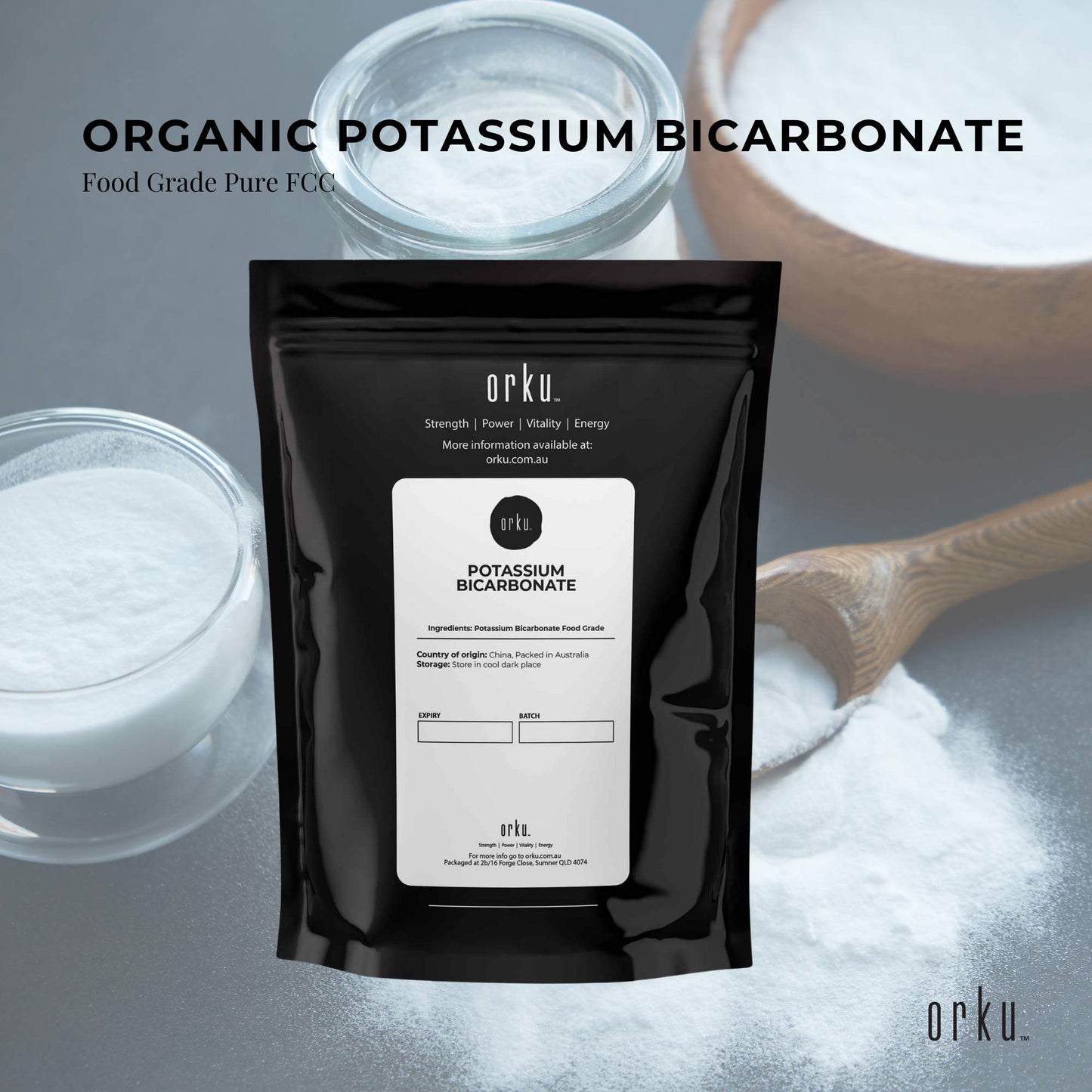 Organic Potassium Bicarbonate Powder - Food Grade FCC for Brewing Baking Bulk-1