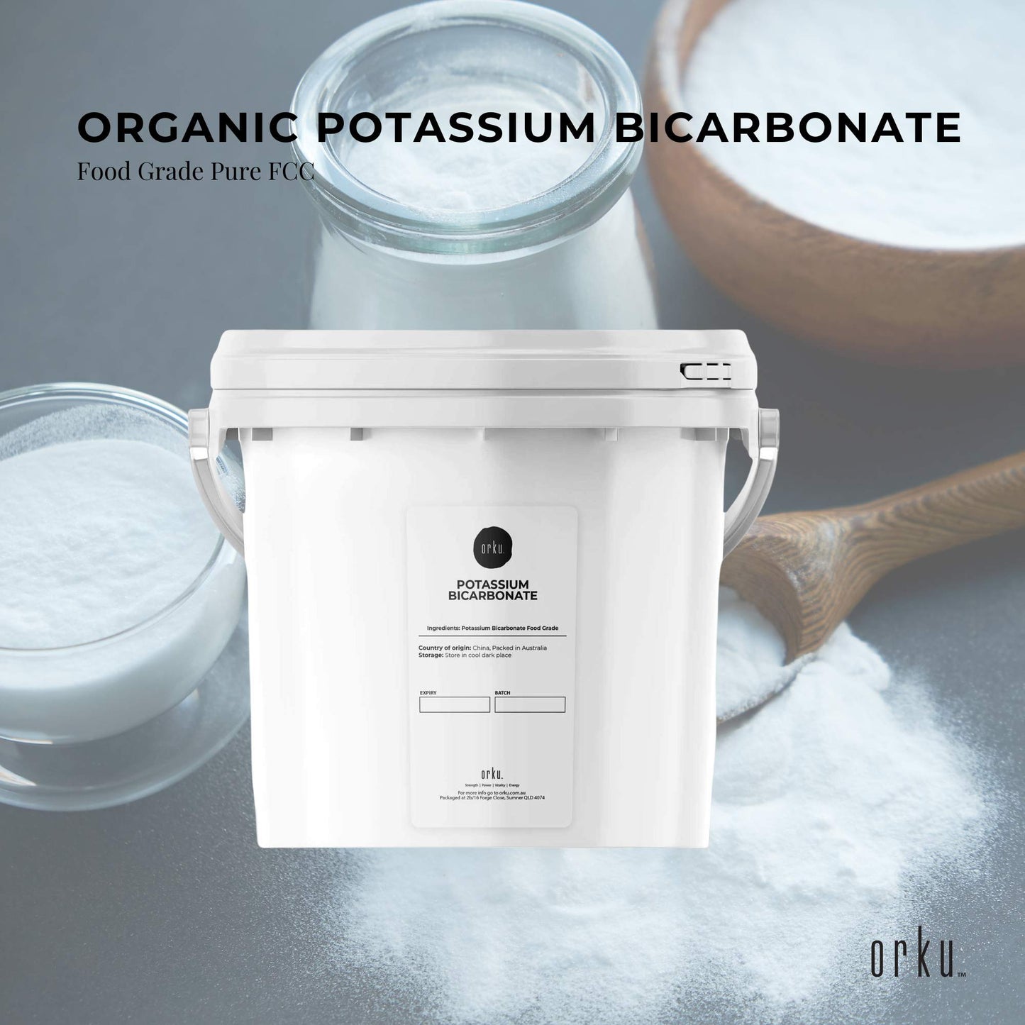 Organic Potassium Bicarbonate Powder Tubs - Food Grade FCC for Brewing Baking-1