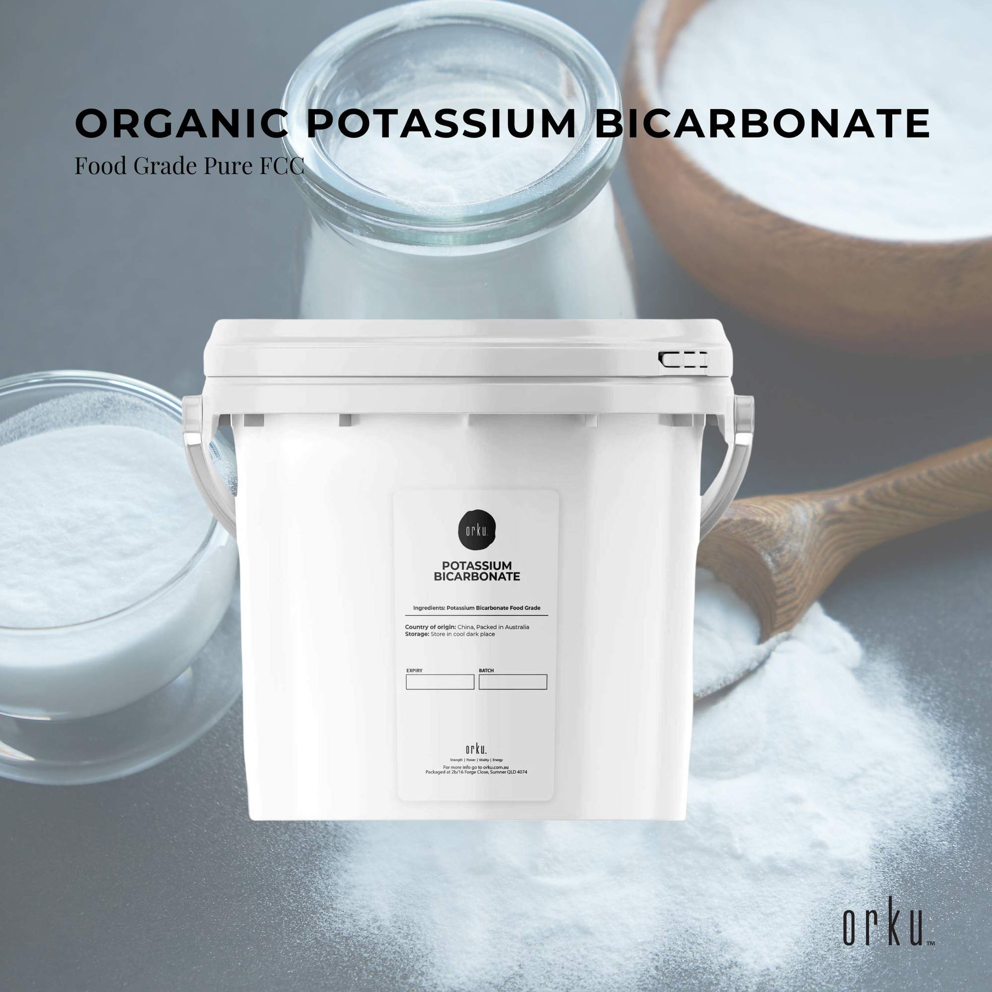 Organic Potassium Bicarbonate Powder Tubs - Food Grade FCC for Brewing Baking-1