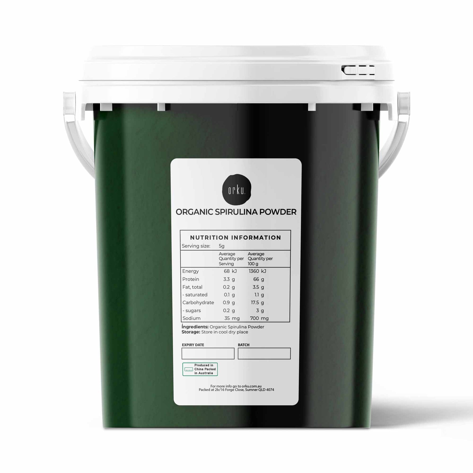 Organic Spirulina Powder Tub Bucket - Supplement Arthrospira Platensis Food-2