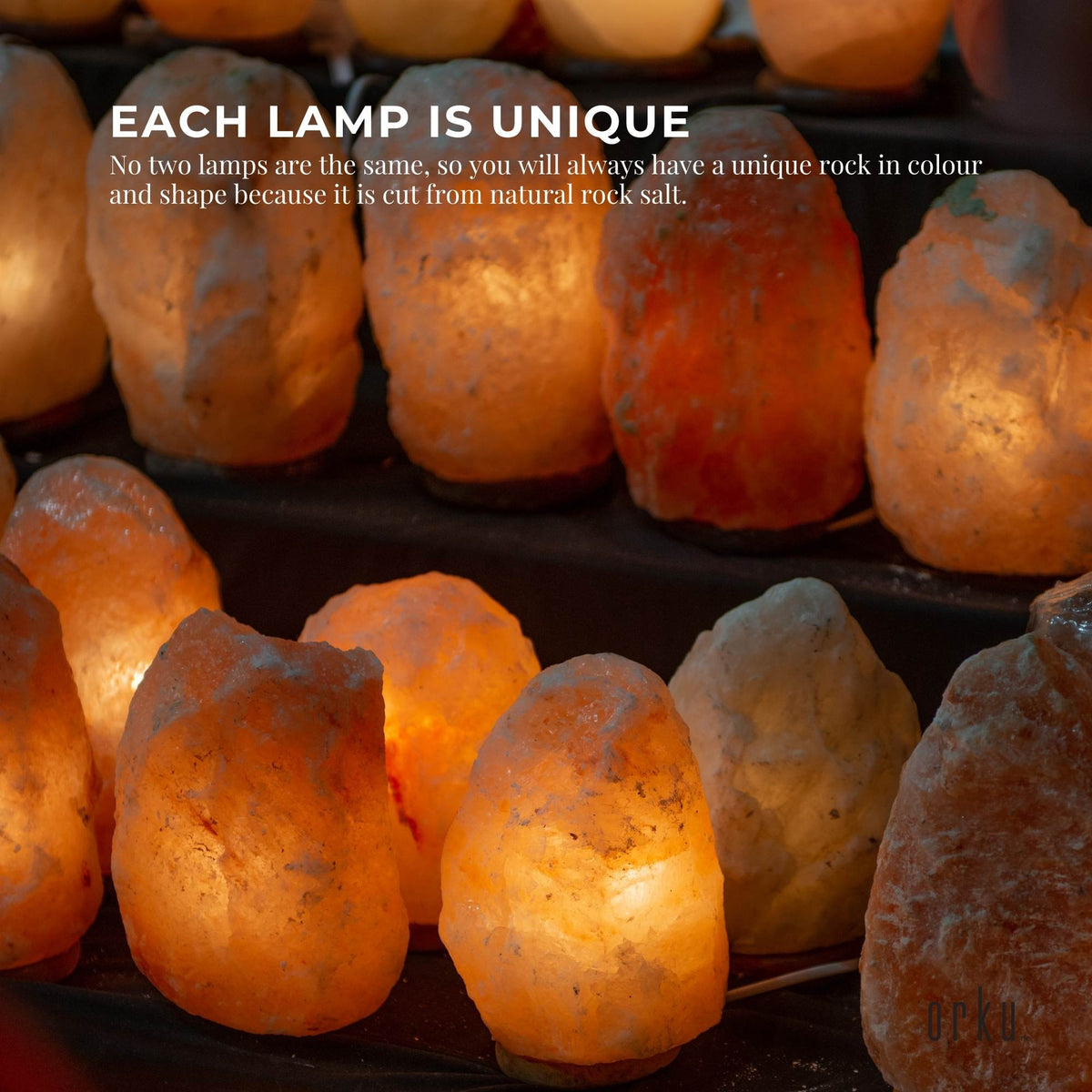 Orku 1-2 Kg Himalayan Pink Salt Lamp - Natural Rock Shape Night Light-1