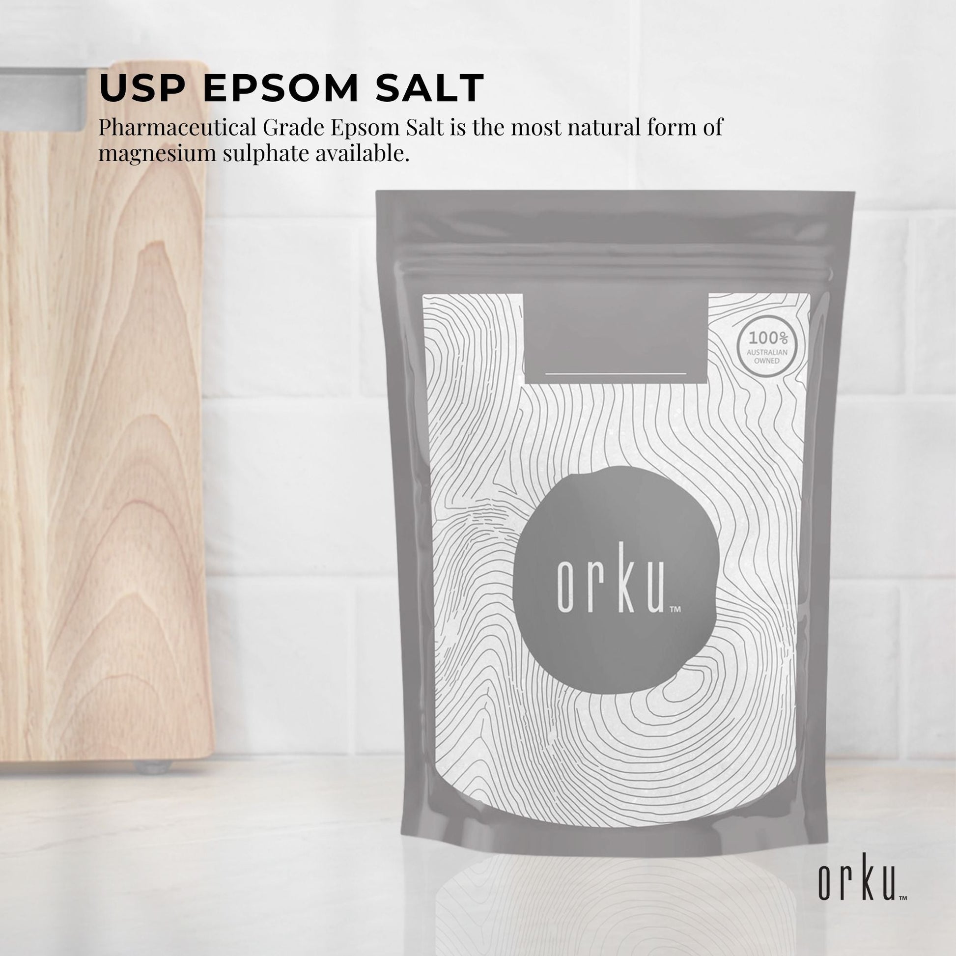 Orku 100g Epsom Salt - USP Grade Magnesium Sulfate Body Bath Salts-1