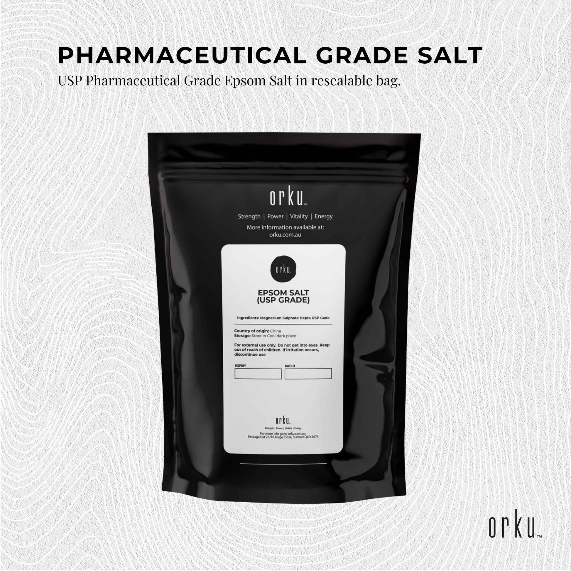 Orku 100g Epsom Salt - USP Grade Magnesium Sulfate Body Bath Salts-2
