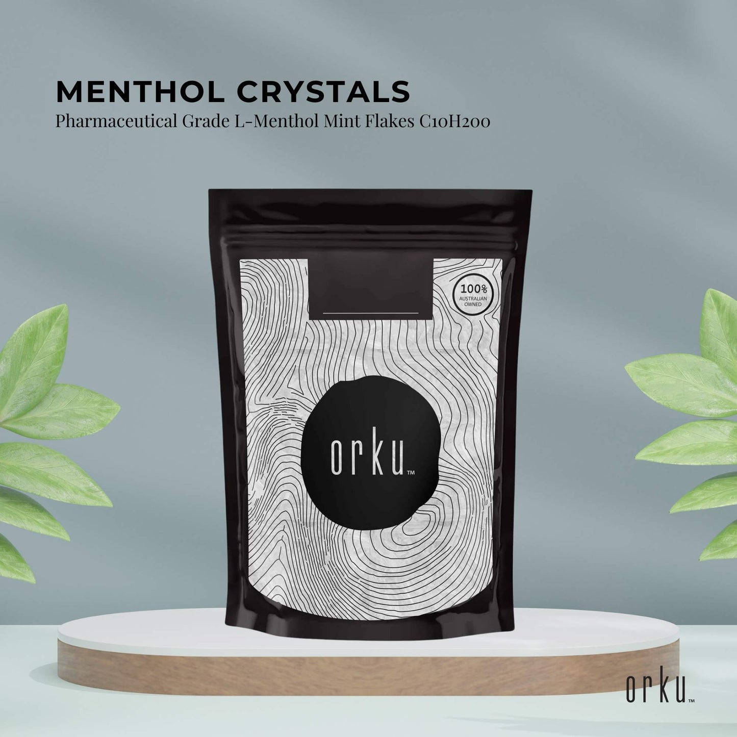 Orku 100g Menthol Crystals - USP Grade L-Menthol Mint Flakes C10H200-1