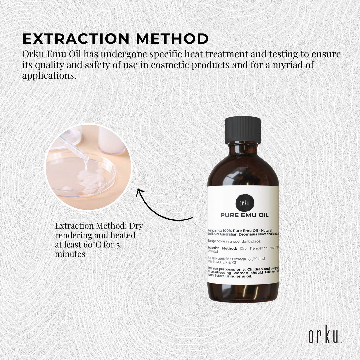 Orku 100ml Pure Emu Oil - Natural Undiluted Australian Dromaius Novaehollandiae-3